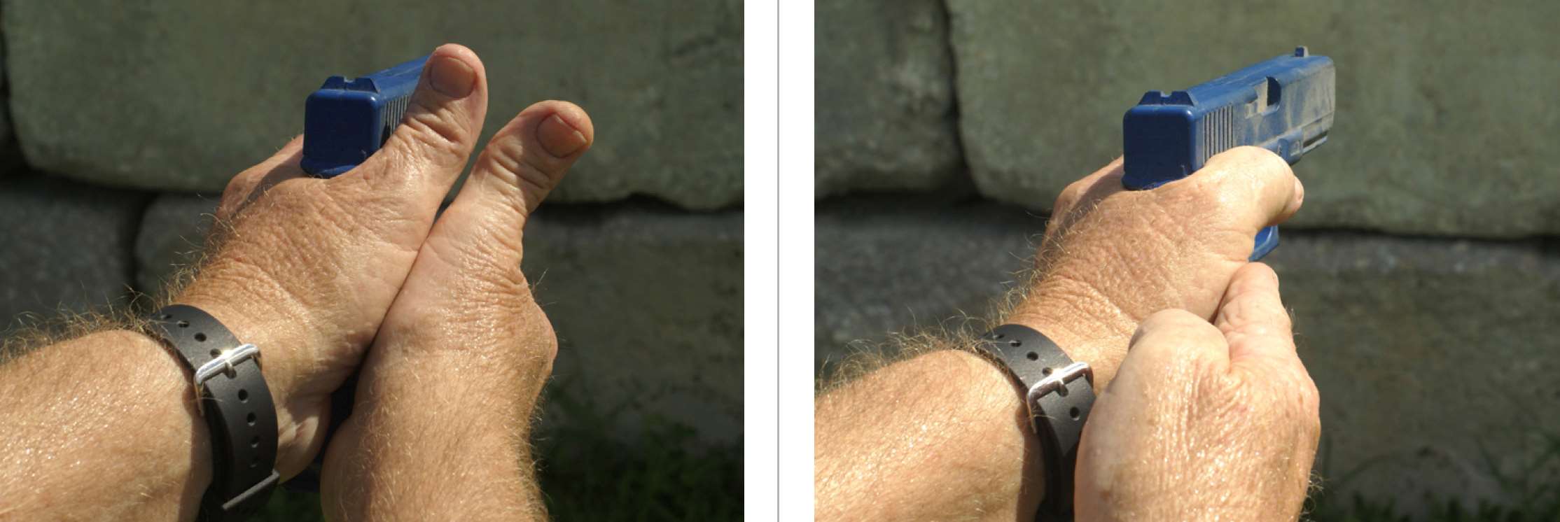 Steps 3 &amp; 4 of pistol hand shift