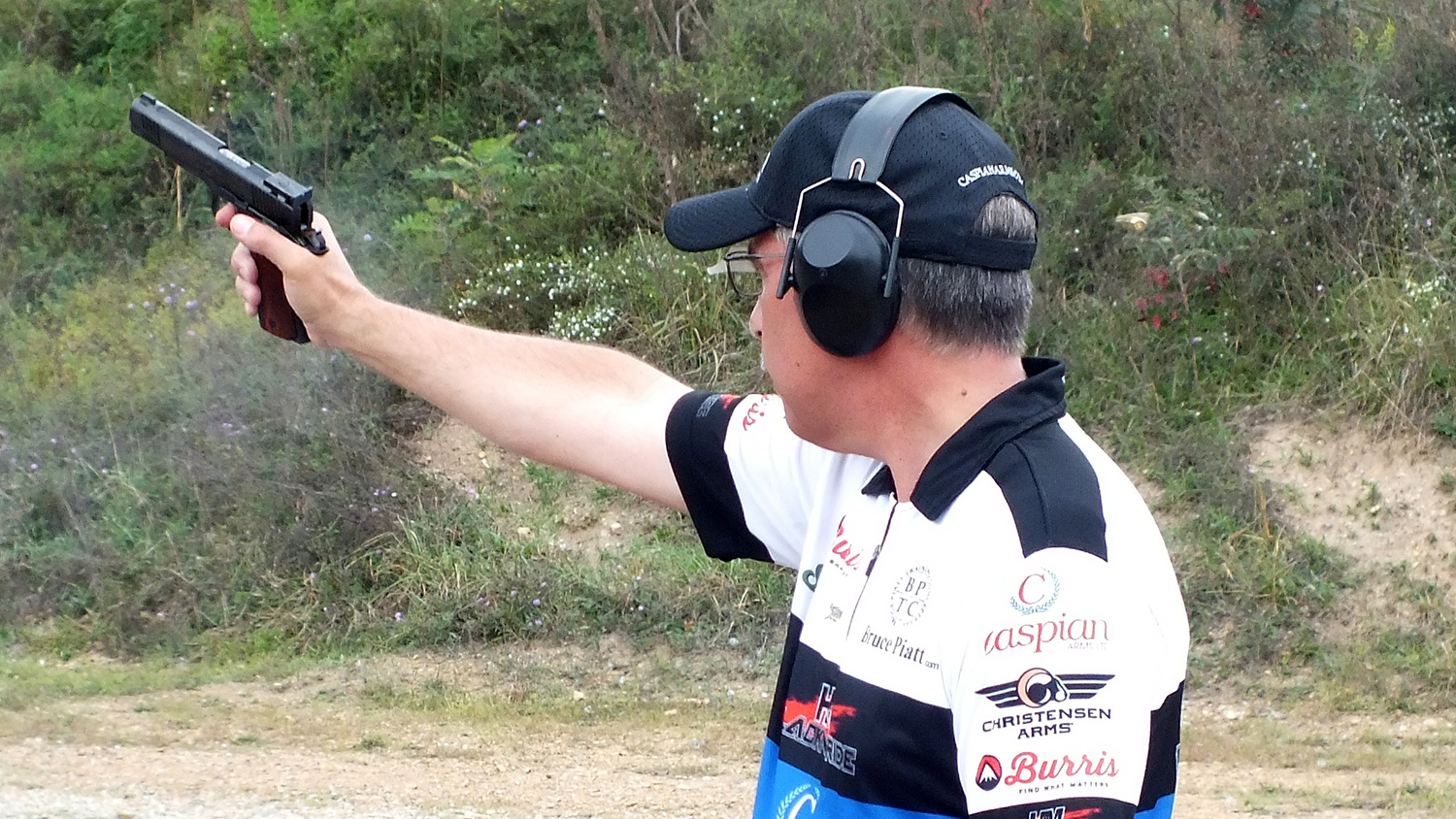 2015 NRA World Shooting Champion Bruce Piatt shooting bullseye pistol