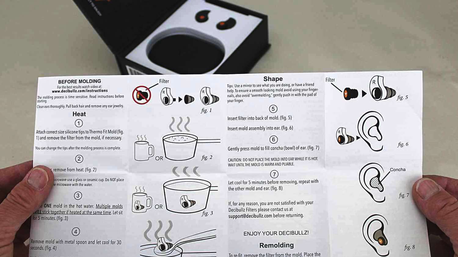 Decibullz Reactive Earplugs instructions