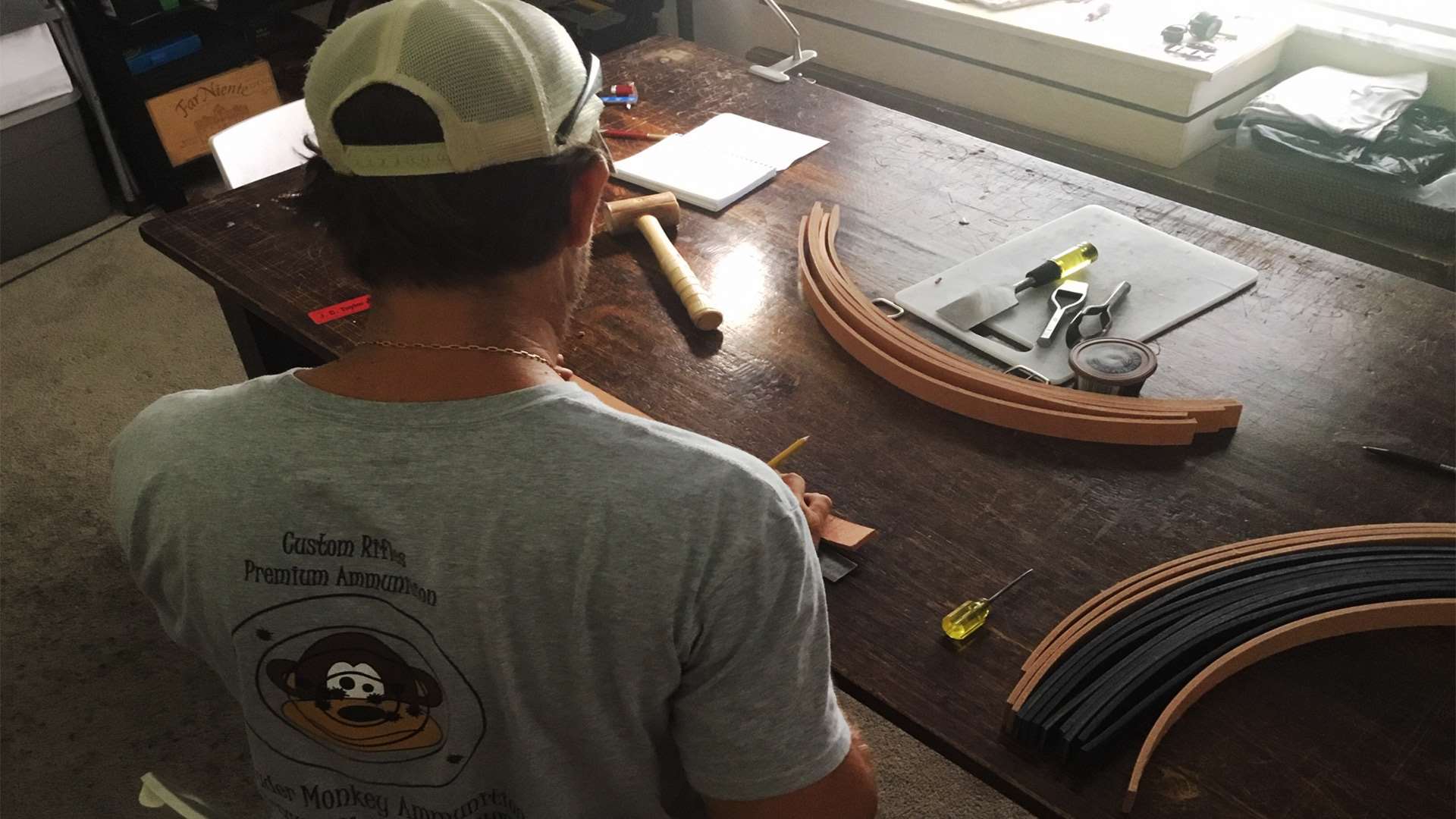 Eric Hollis at work making slings