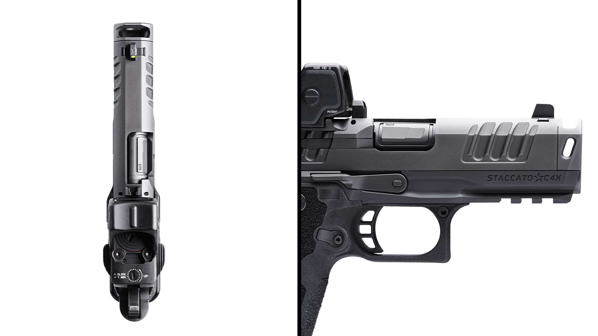 HD C4X top down view and close-up of compensator