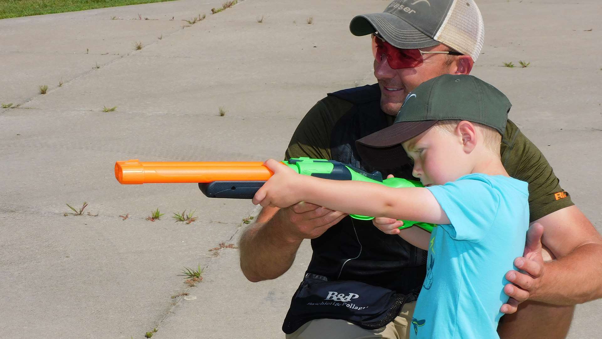 Cooper Charnigo with toy gun