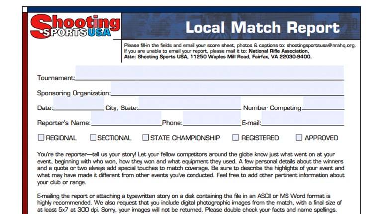 Email Us Your Local Match Results | An NRA Shooting Sports Journal