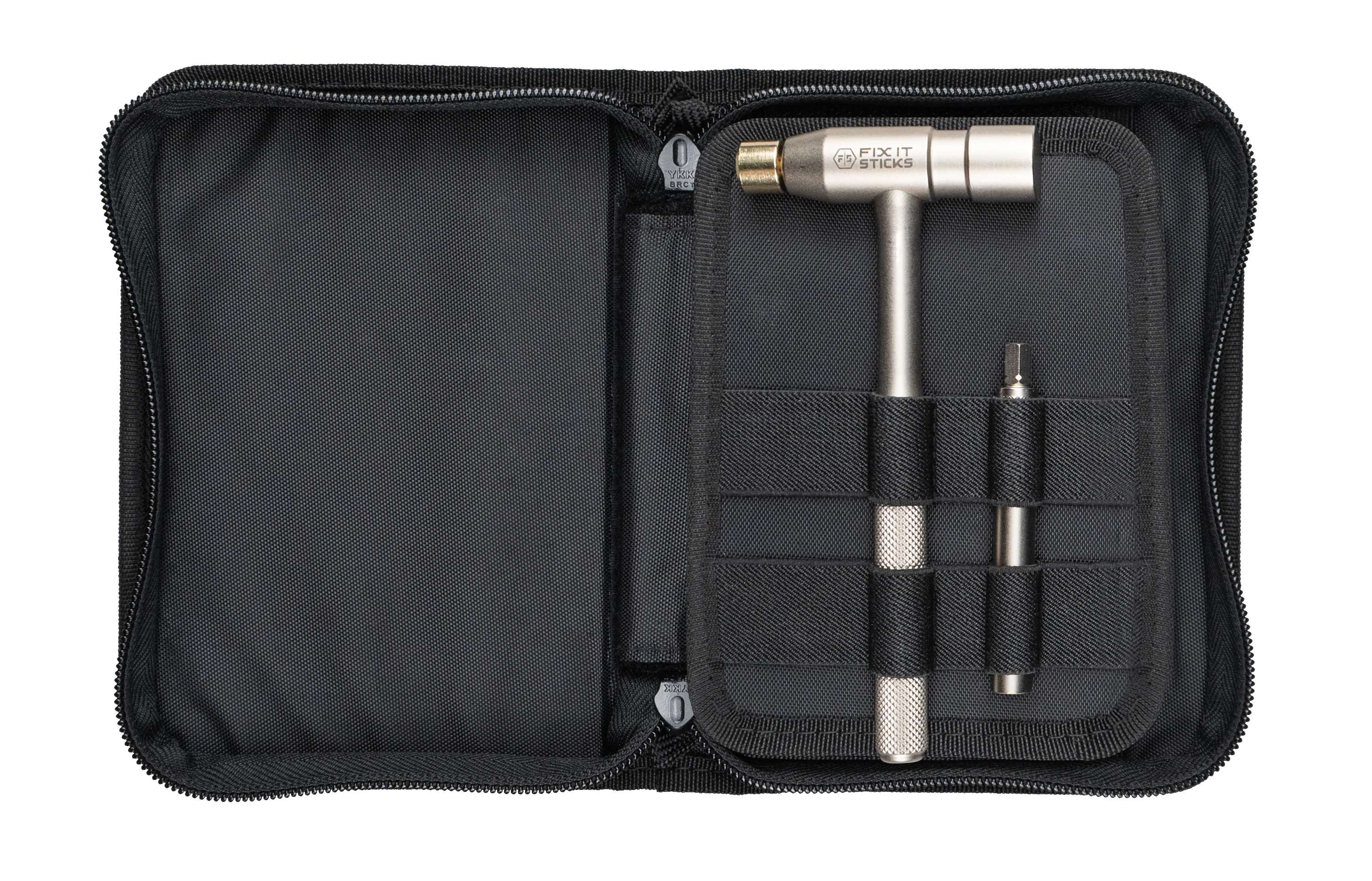 Fix It Sticks Armorer's Hammer showing electroless nickel-plated steel body with knurled handle and quarter-inch magnetic socket head with brass hammer insert