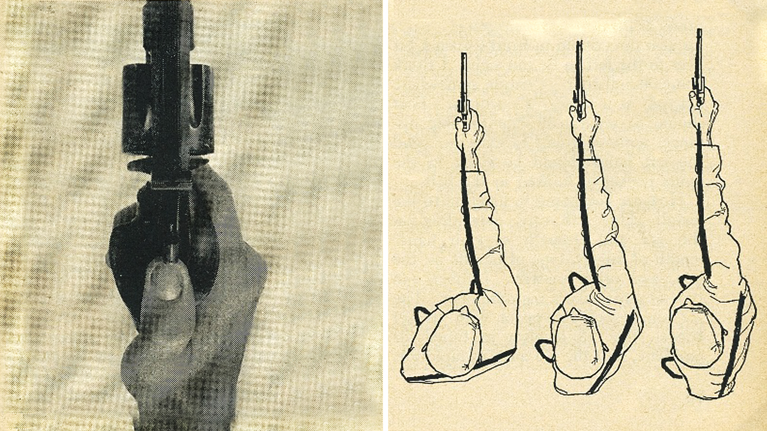 Correct pistol cocking and body positioning for bullseye pistol