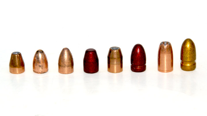 A variety of 9mm bullet weights