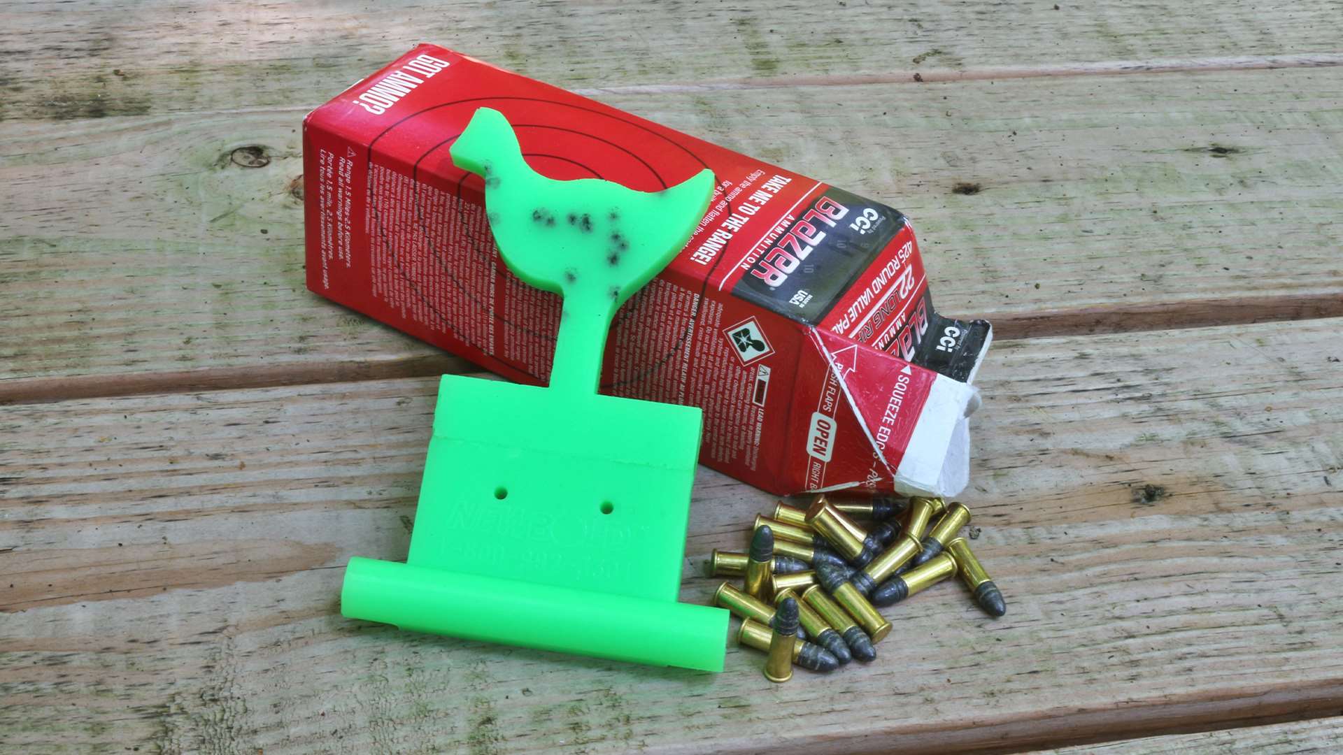 CCI 38-grain .22 LR Blazer load &amp; Throom Smallbore Silhouette chicken target