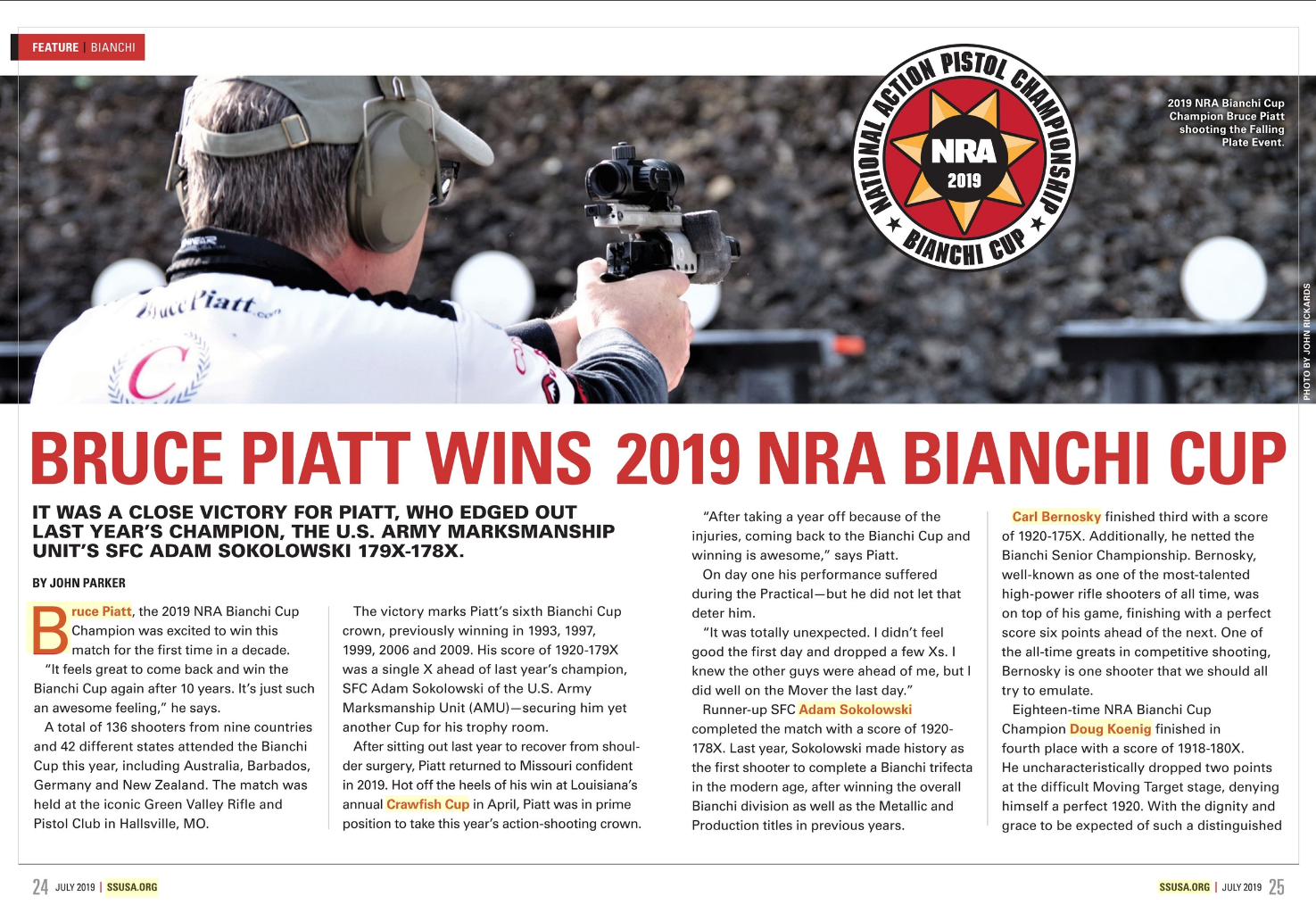 Bruce Piatt Wins 2019 NRA Bianchi Cup