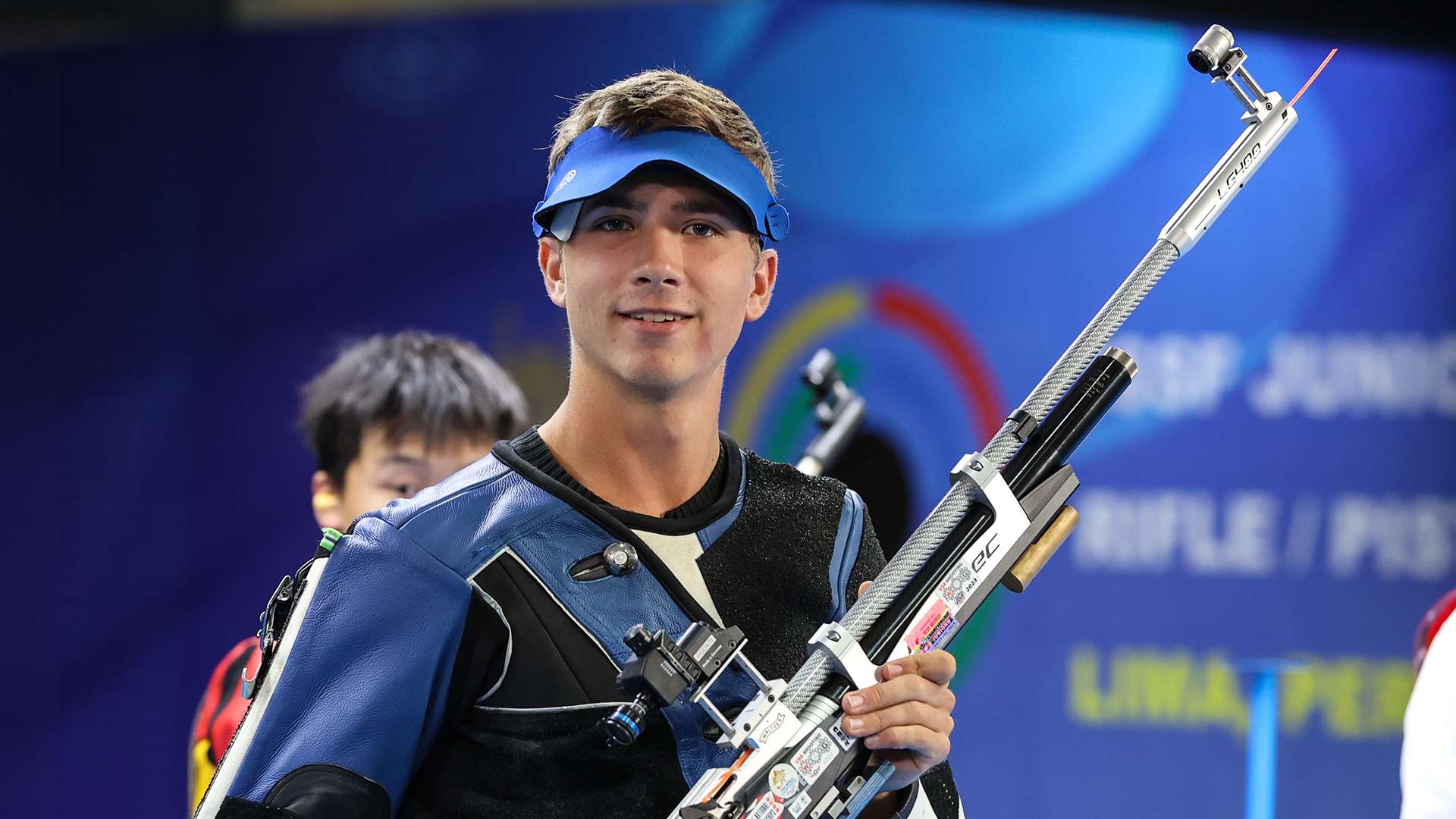 Braden Peiser men's air rifle bronze medalist at 2024 ISSF Junior World Championships in Lima