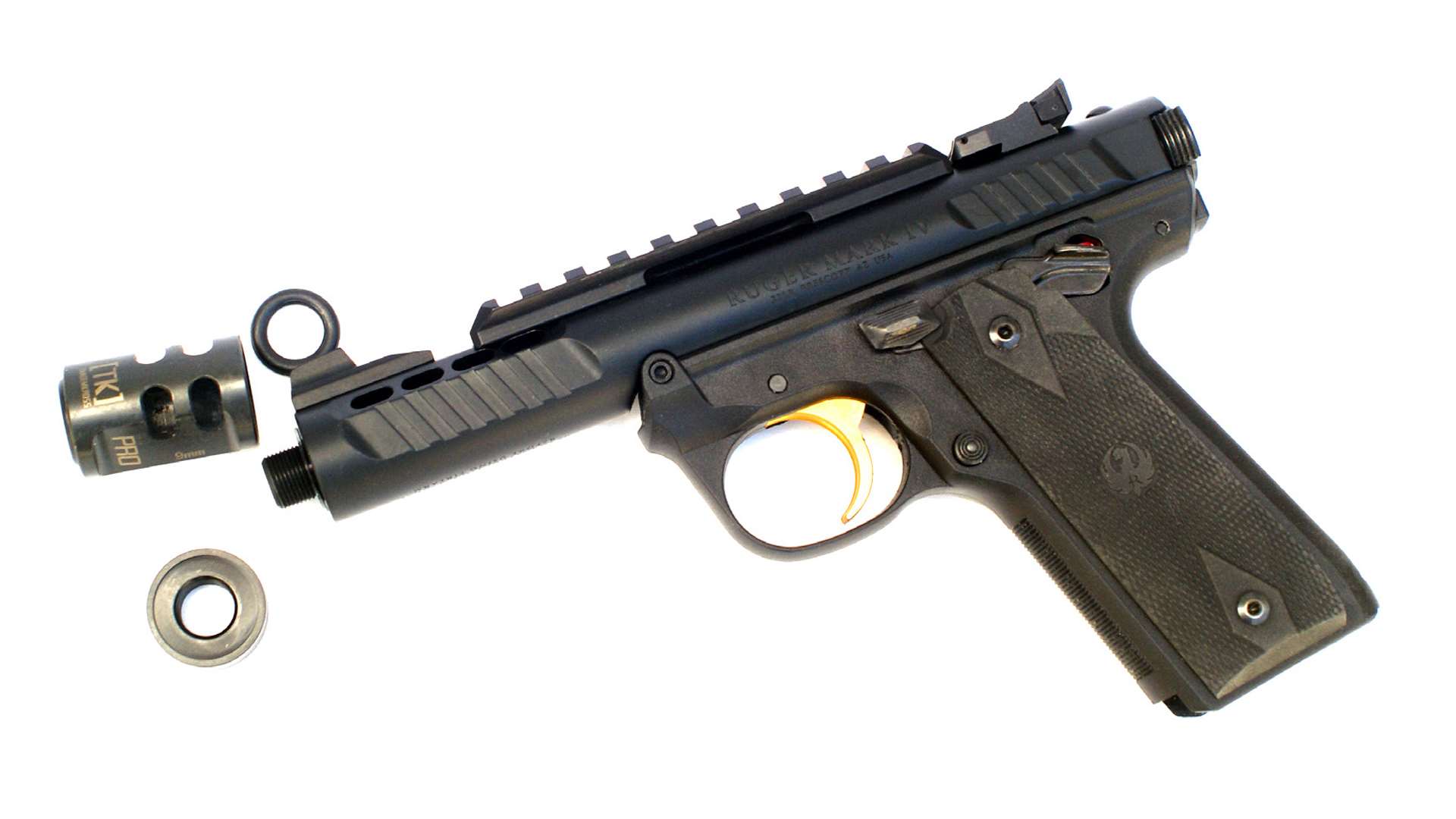 Ruger pistol with Tandemkross compensator