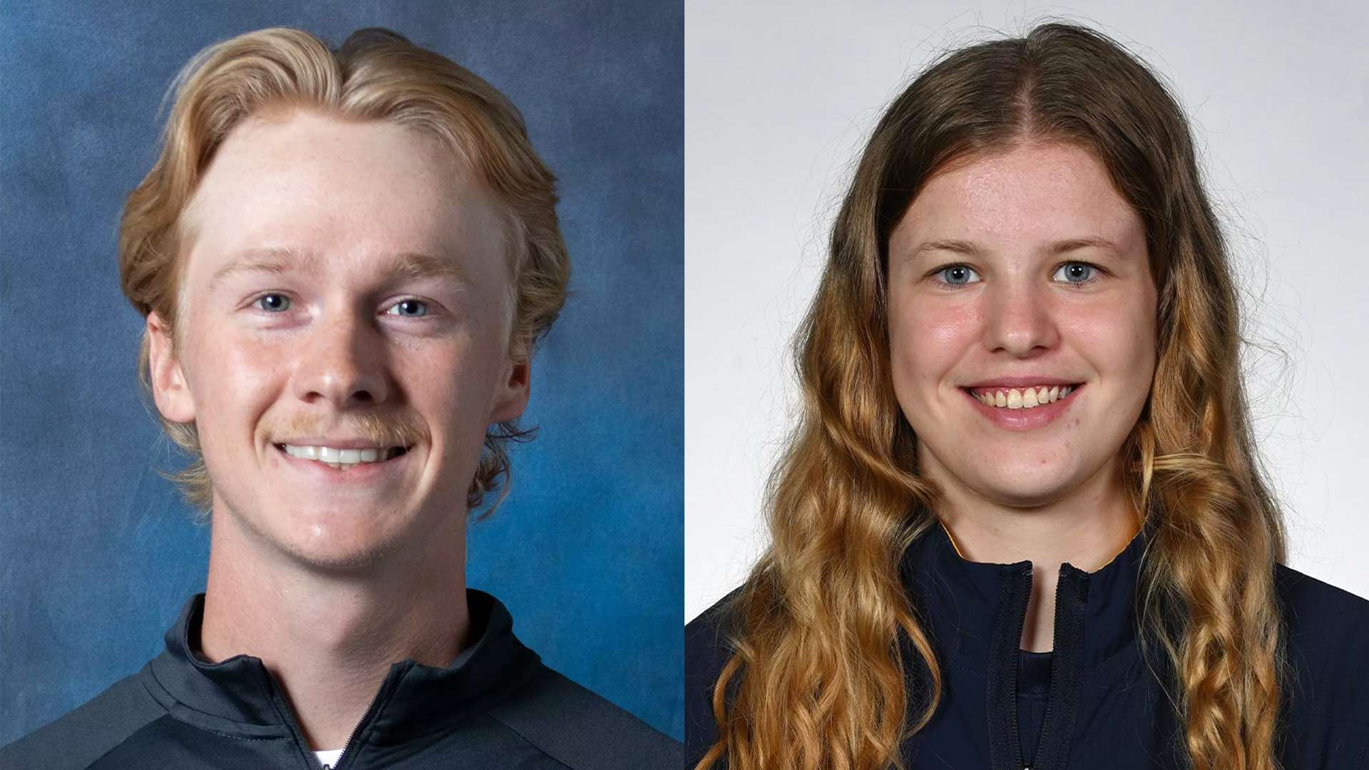 Side-by-side team headshots of Teagan Perkowski, a smiling young man with swept-back blond hair, and Océanne Muller, a smiling young woman with long, light brown hair