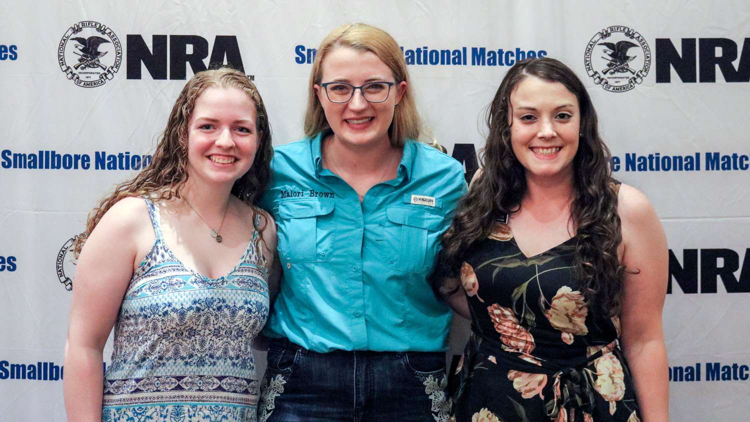 Clair O’Neel, match winner Malori Brown and runner-up Megan Hilbish (2019 NRA Smallbore 3-P)