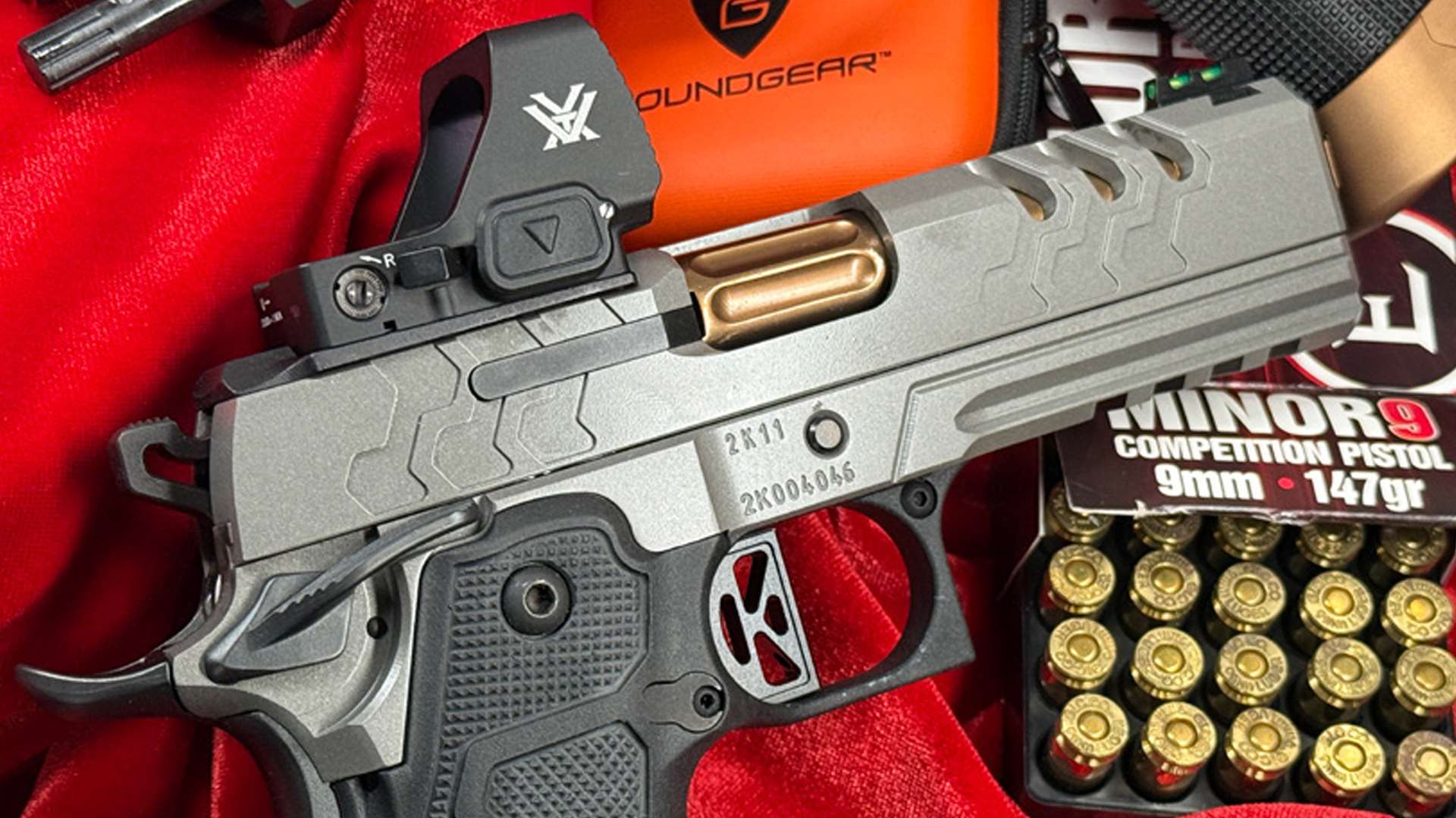 Kimber 2K11 Pro Stainless high-capacity 1911 with KimPro Granite slide finish, external extractor and custom front and rear slide serrations