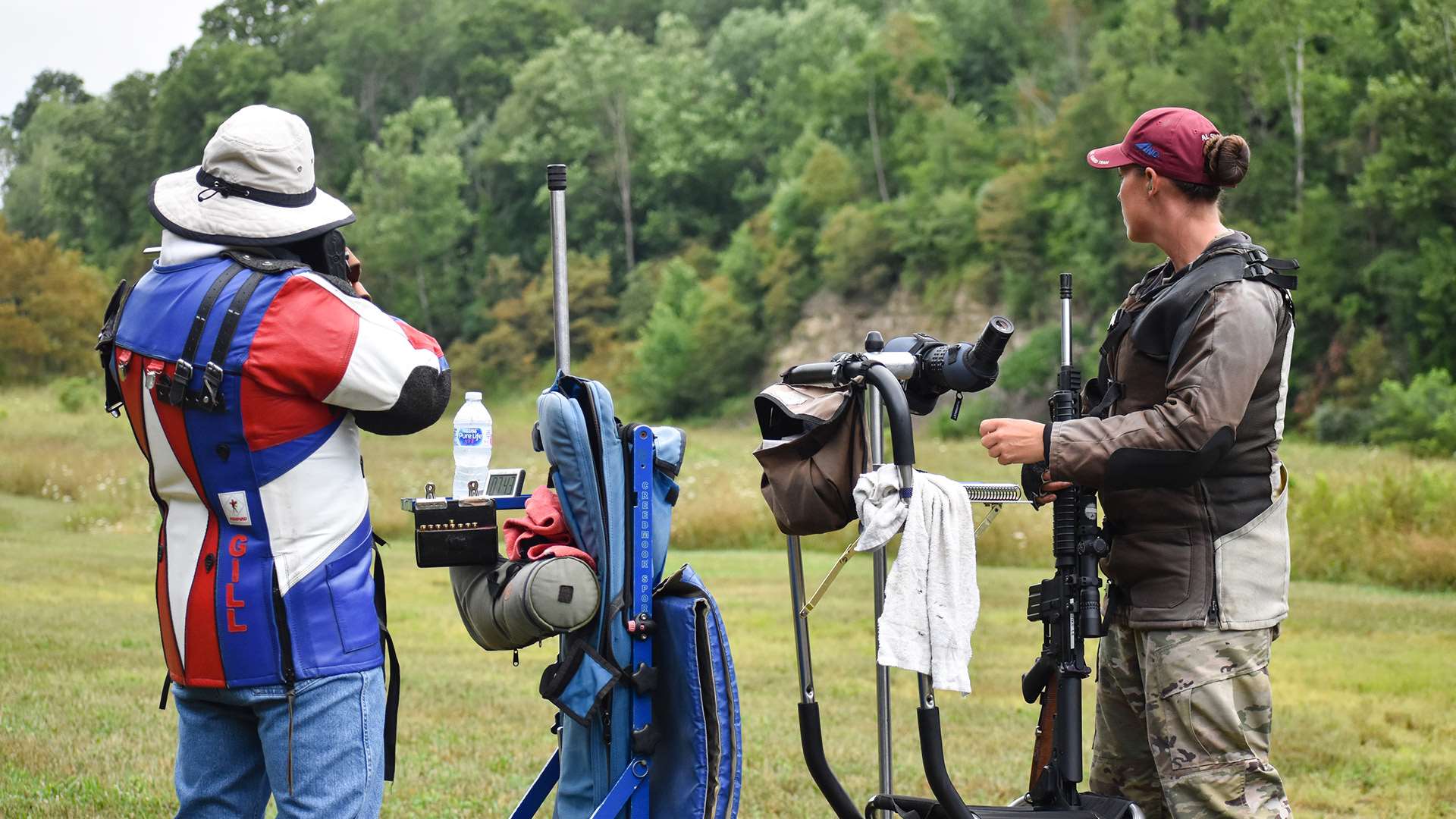 Bob Gill and Amanda Elsenboss on the firing line.