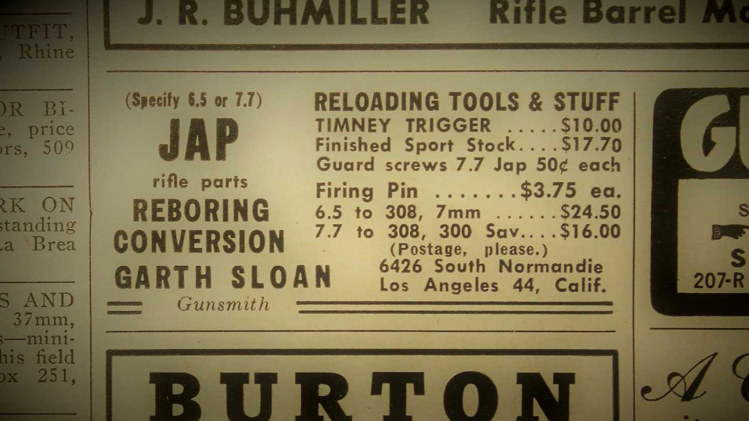 Vintage American Rifleman ad for sporterizing the Arisaka rifle