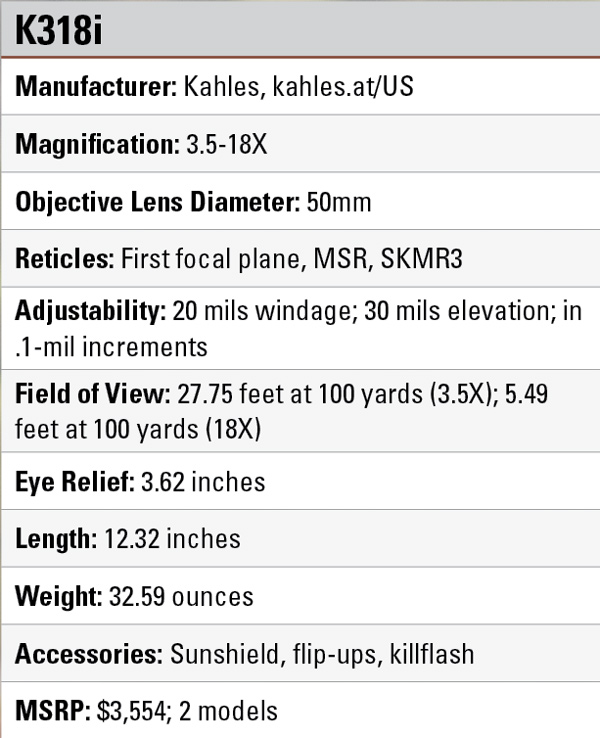 Kahles K318i specifications