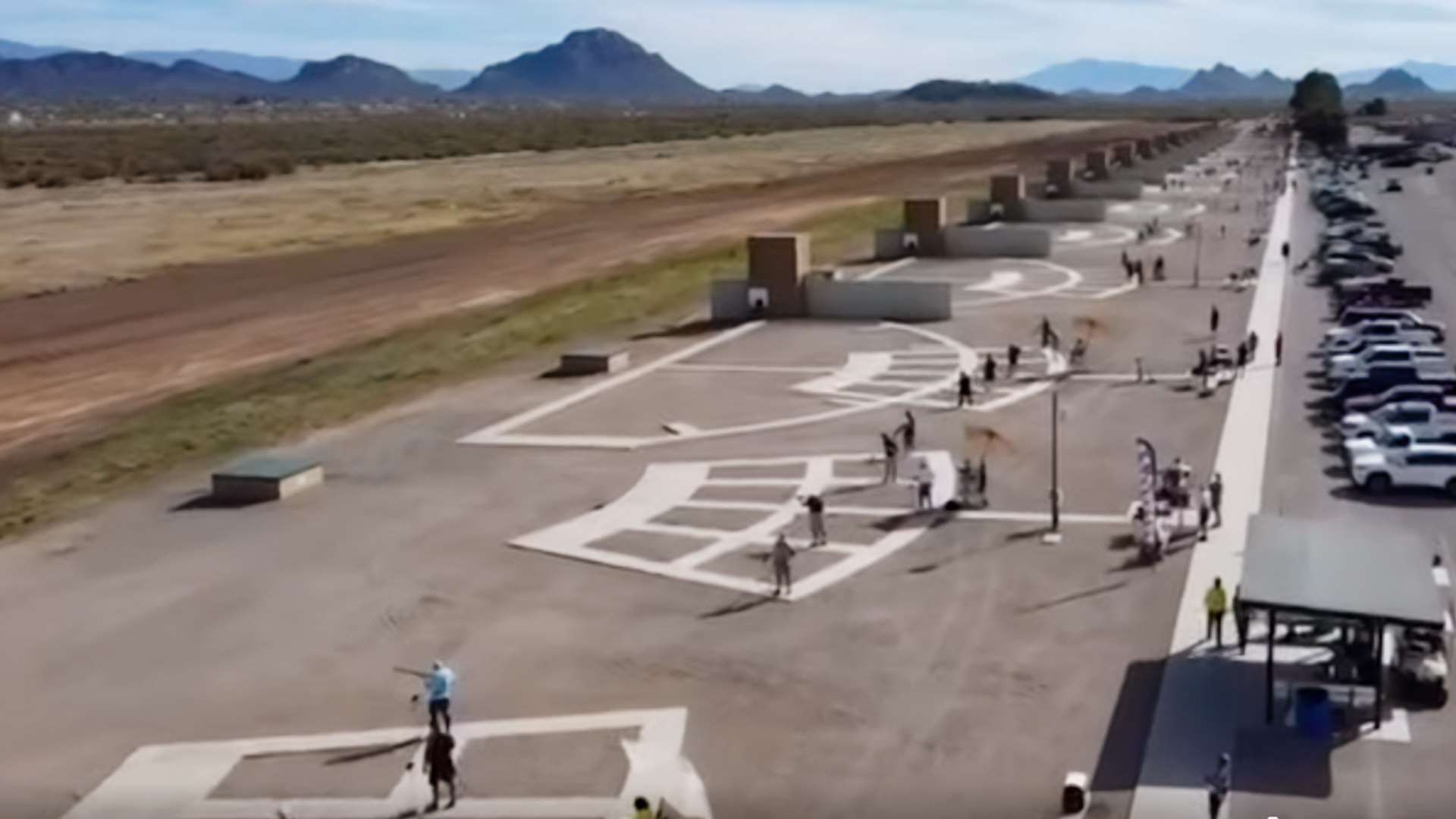 Trapshooting line at Tucson Trap and Skeet Club in Arizona during the 2026 Spring Grand American