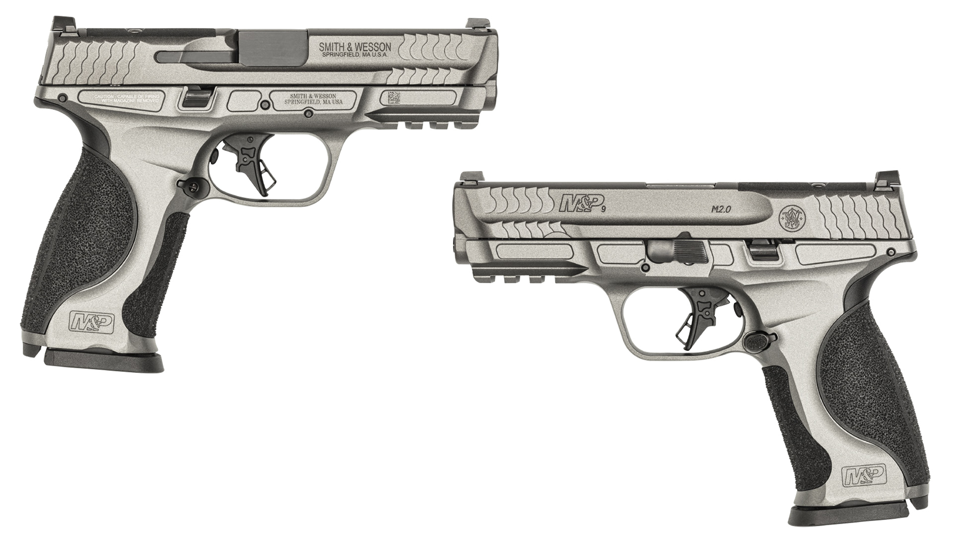 Smith &amp; Wesson M&amp;P9 M2.0 METAL pistols, side by side