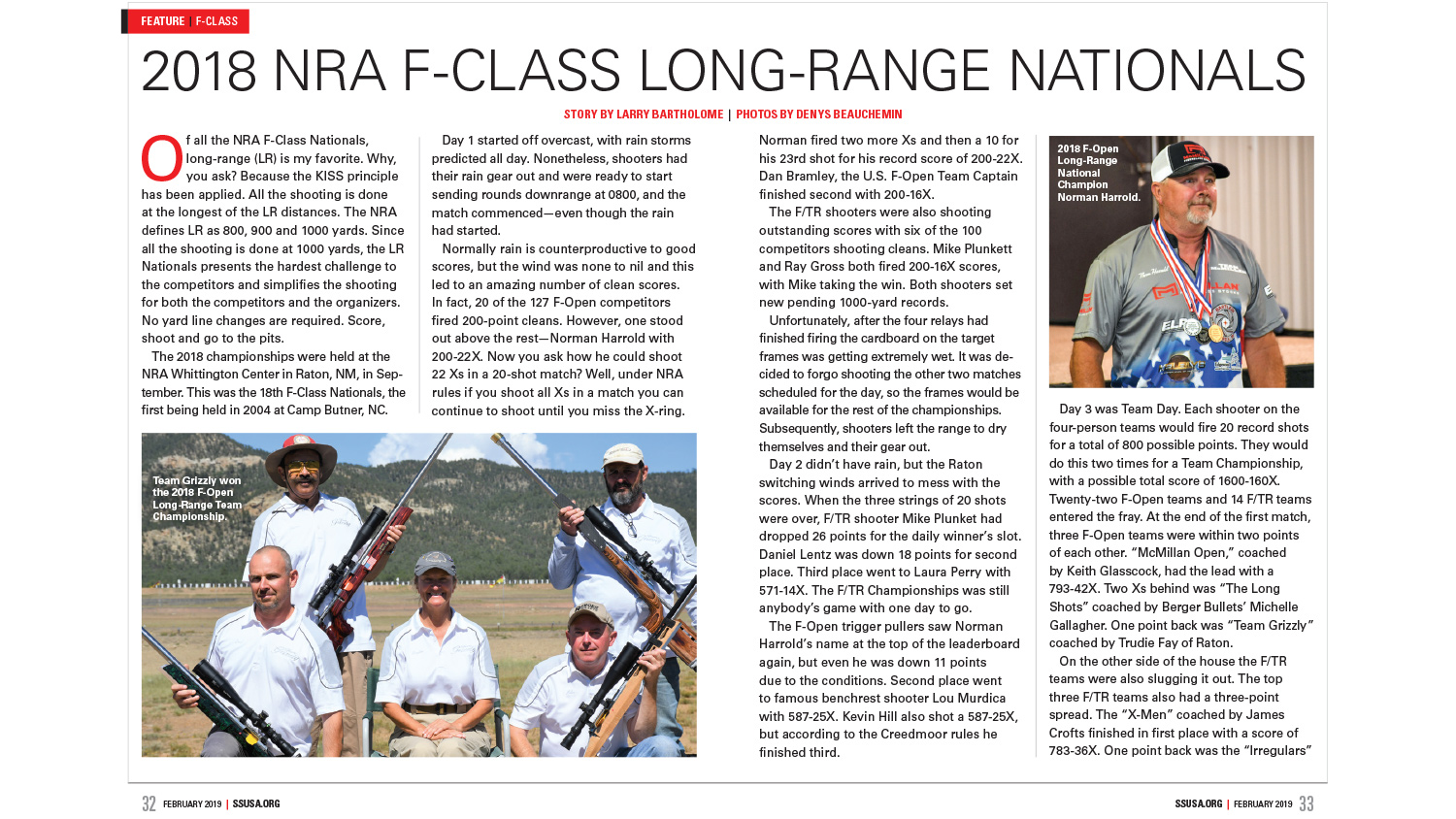 2018 NRA F-Class Long-Range Nationals | Larry Bartholome