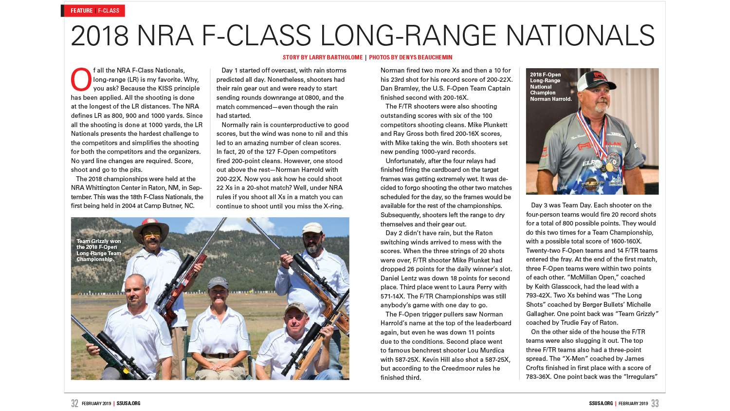 2018 NRA F-Class Long-Range Nationals | Larry Bartholome