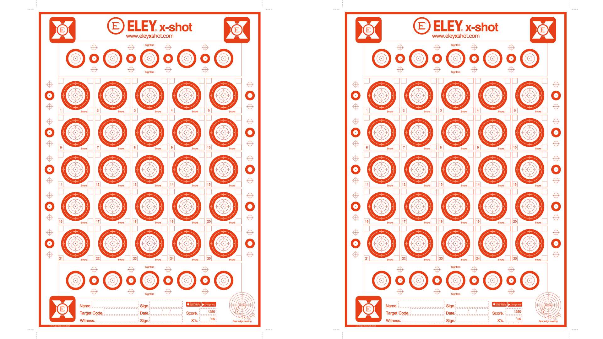 Eley x-shot targets