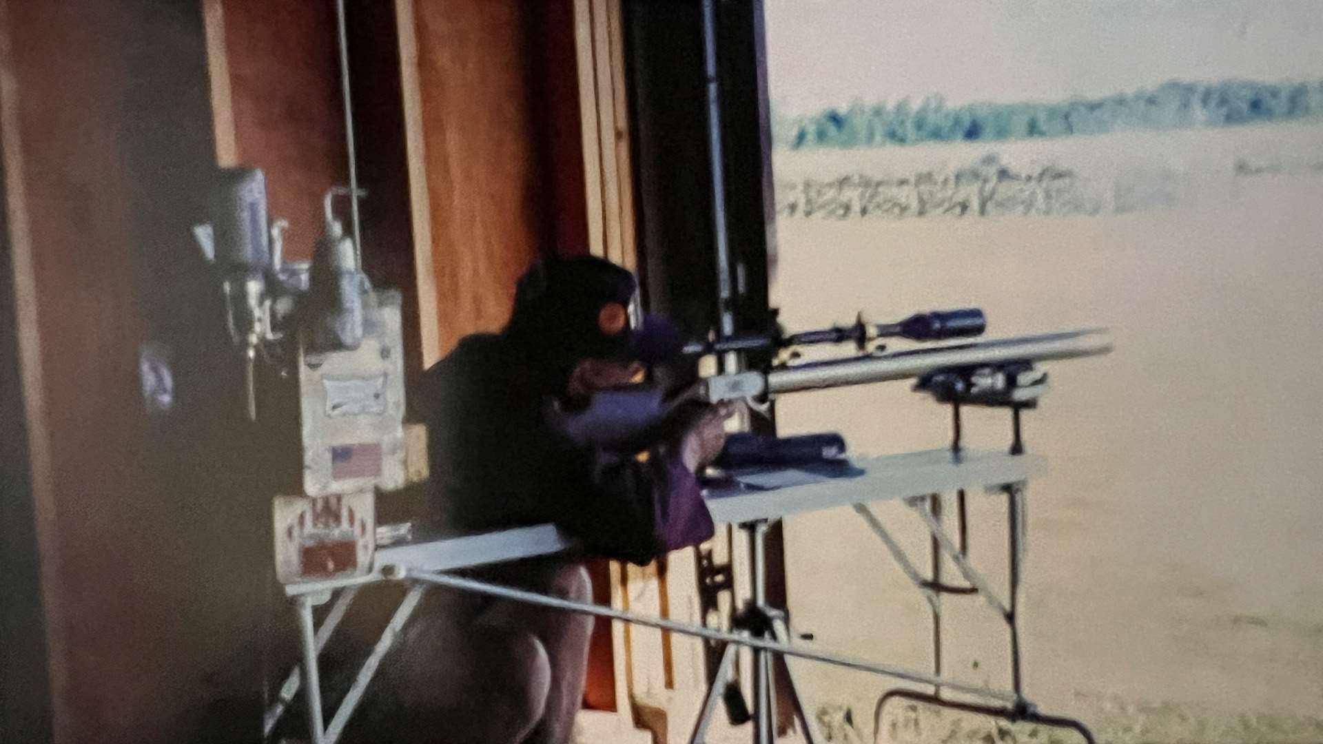 Competitor firing a slug at the 1994 NRA Muzzleloading Championships