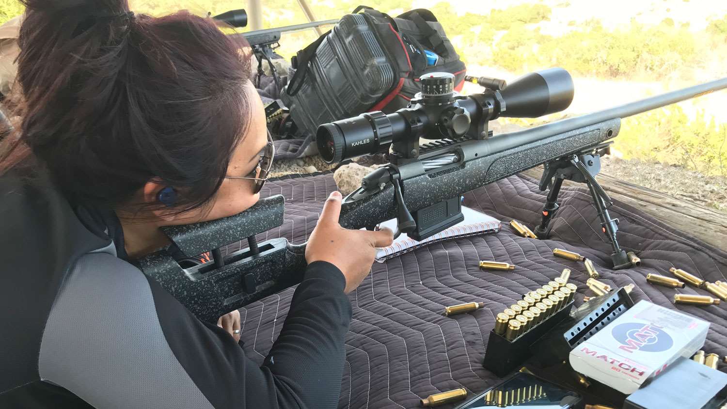 Rei Hoang shooting Bergara Premier HMR Pro rifle