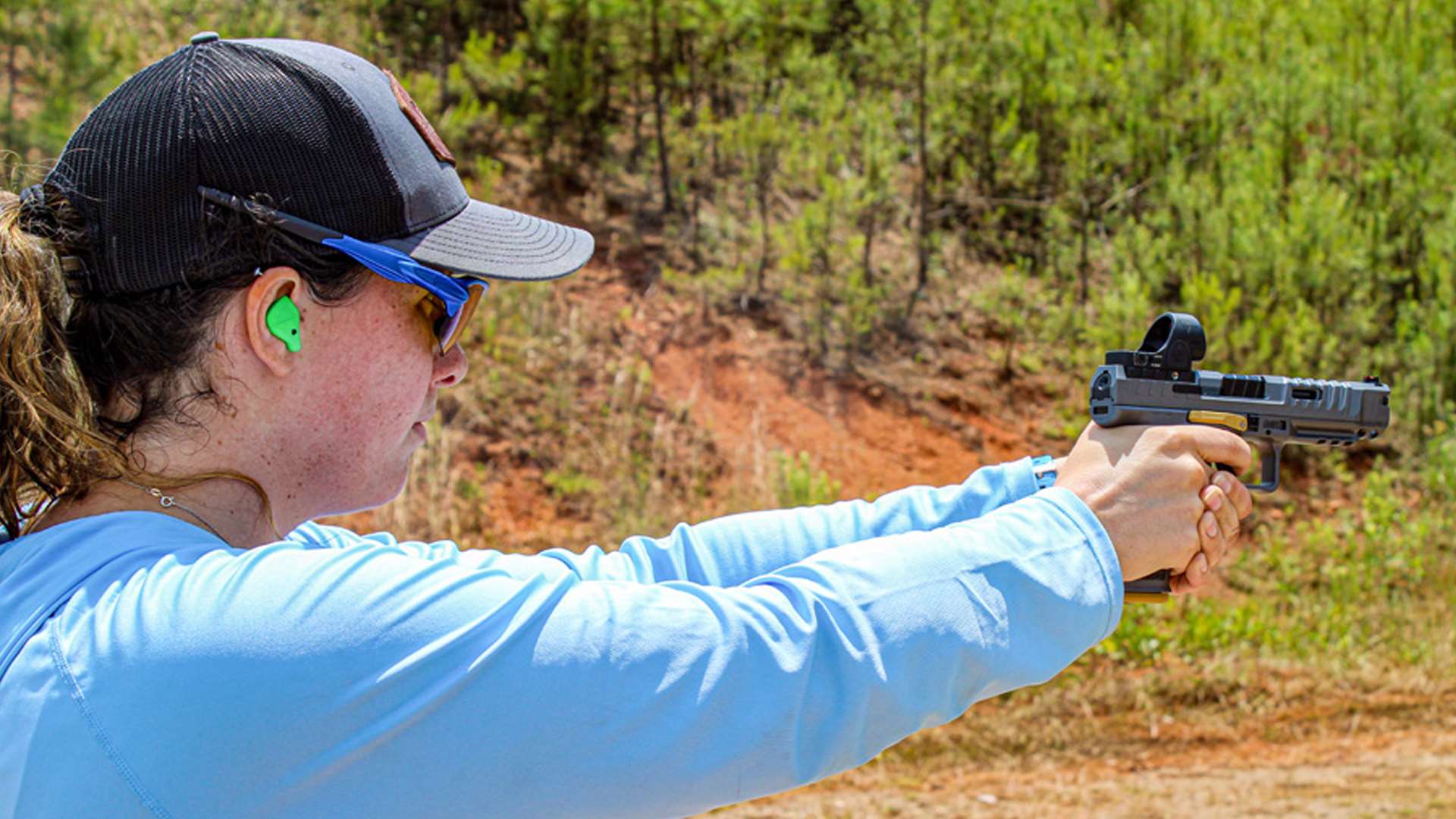 Kenzie Fitzpatrick with Canik 9 mm pistol