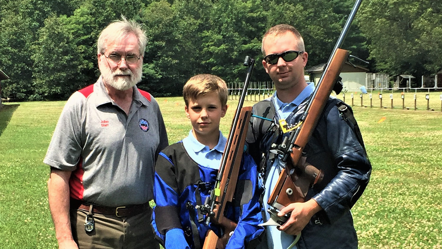 Three generations of Beales at Bristol for the NRA Smallbore Nationals—Julian III, Aiden and Julian IV.