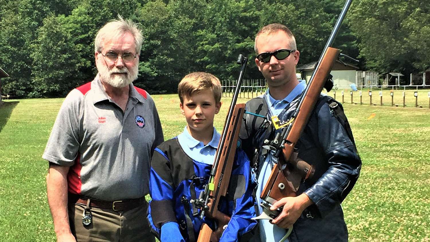 Three generations of Beales at Bristol for the NRA Smallbore Nationals—Julian III, Aiden and Julian IV.