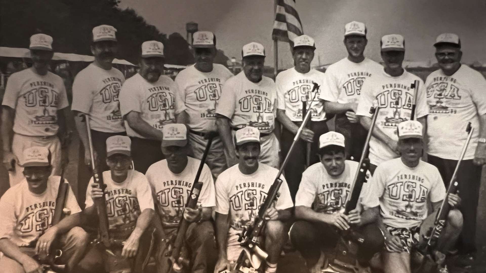1989 US Pershing Team at Camp Perry gather for a group photo
