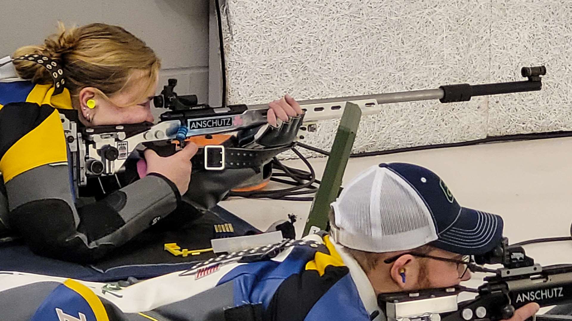 Akron rifle team on firing line