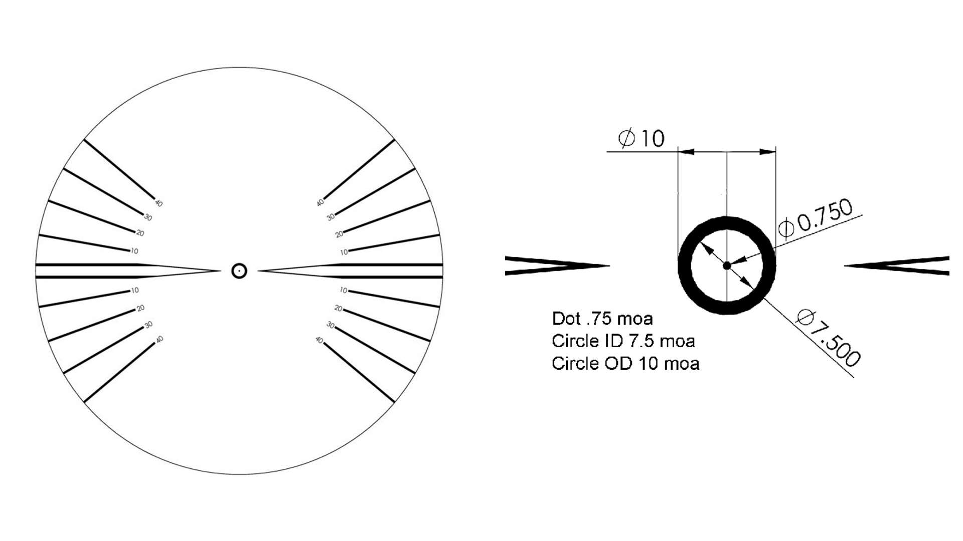 White Oak Armament reticle for DR optic