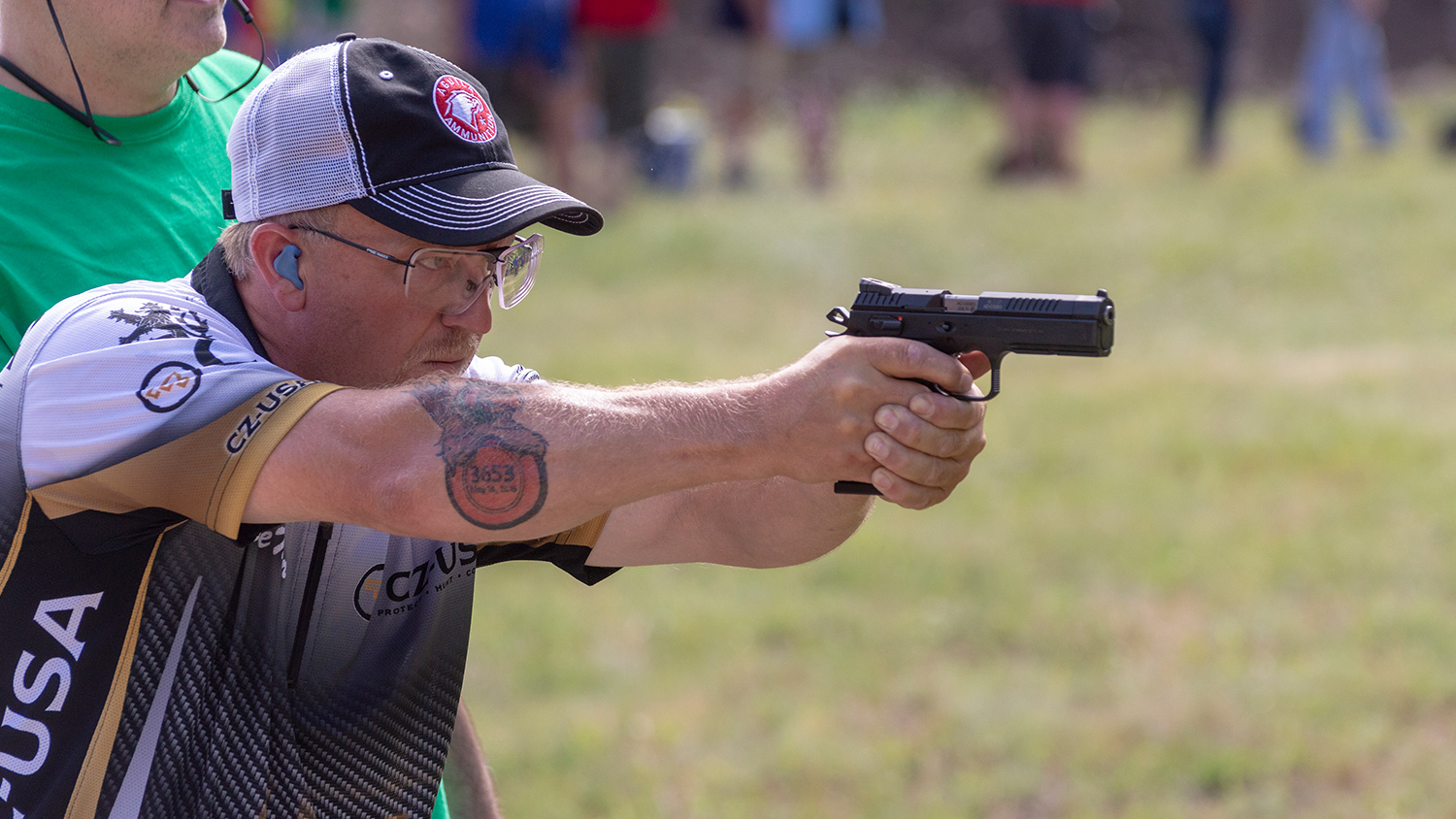 Dave Miller shooting a rimfire pistol at the 2018 Aguila Cup