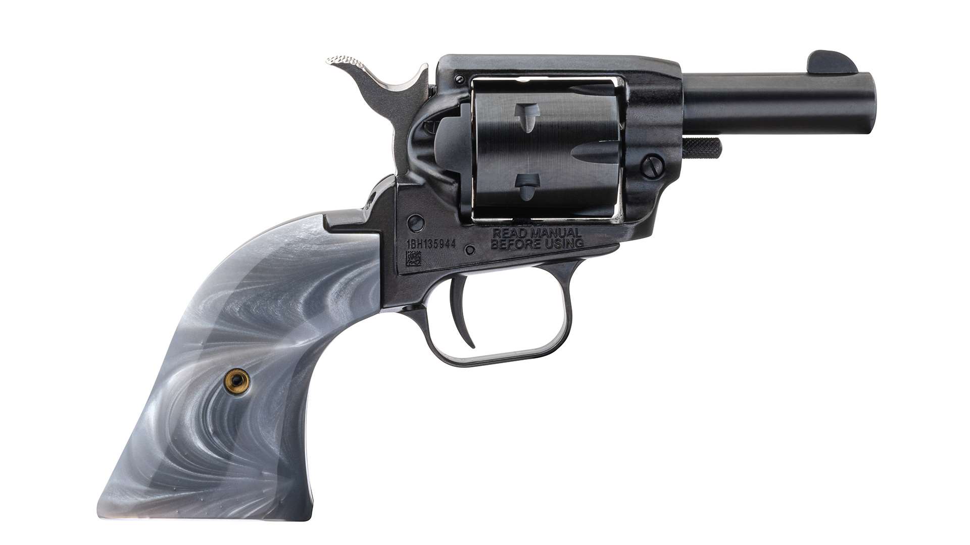 A cowboy-style revolver with interchangeable 9-shot cylinder: from