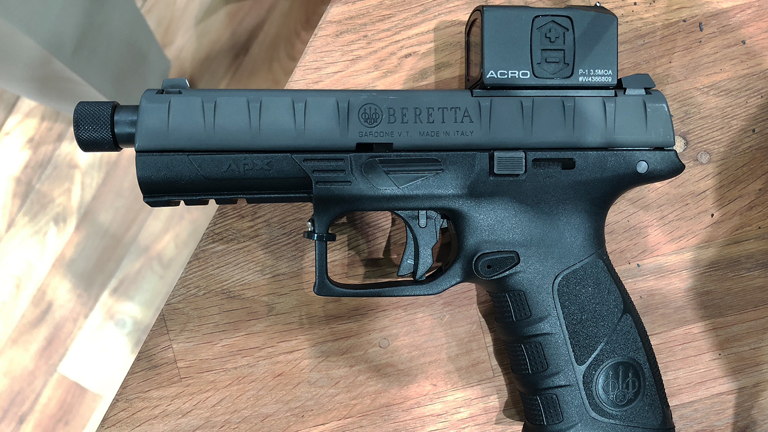 Aimpoint Acro P-1 micro red dot as displayed at SHOT Show 2019