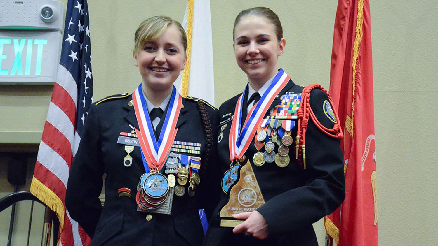 JROTC Competitors Taylor Gibson and Emma Thompson