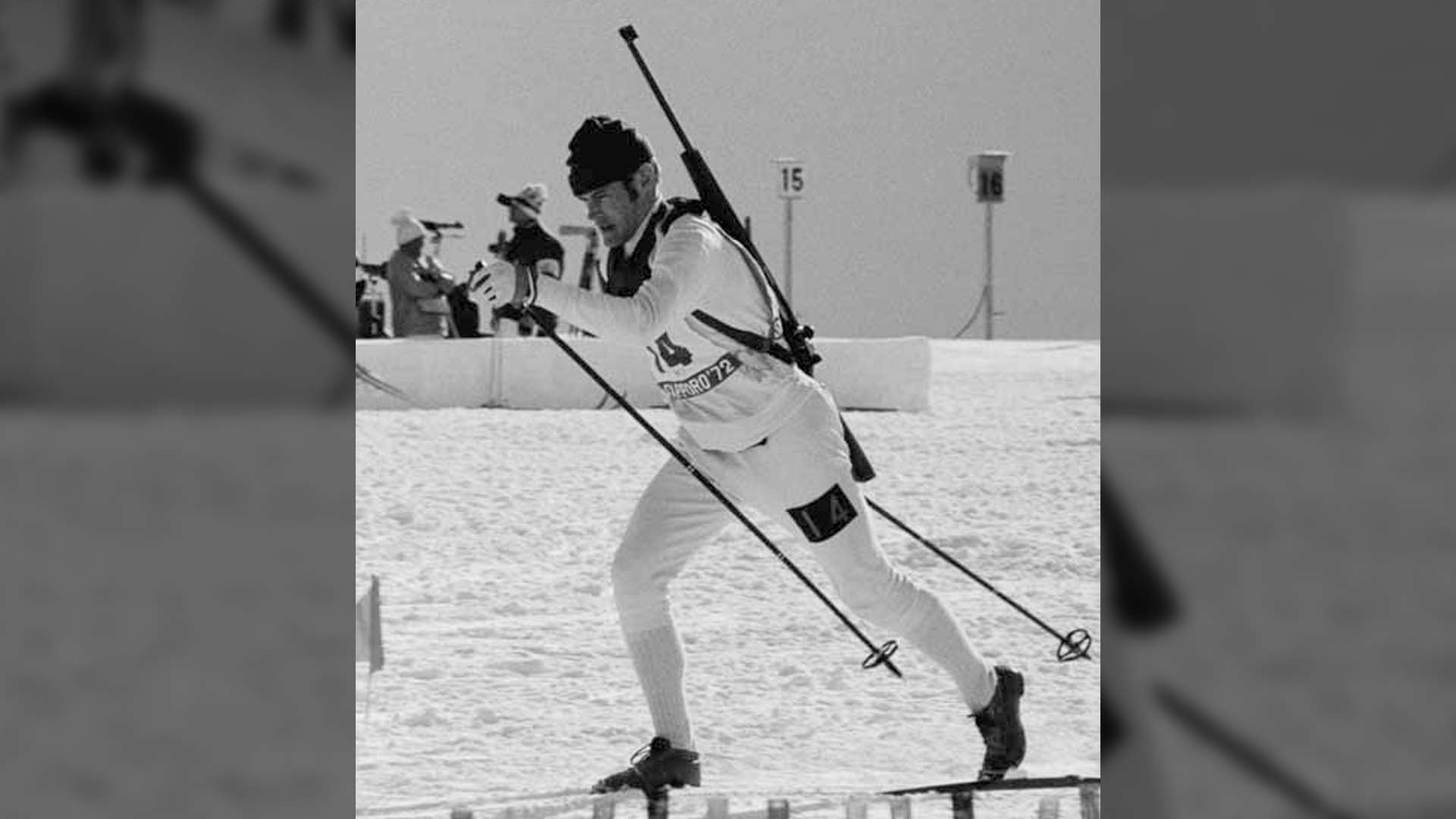 Swedish biathlete Olle Petrusson at the Sapporo 1972 Winter Olympic Games
