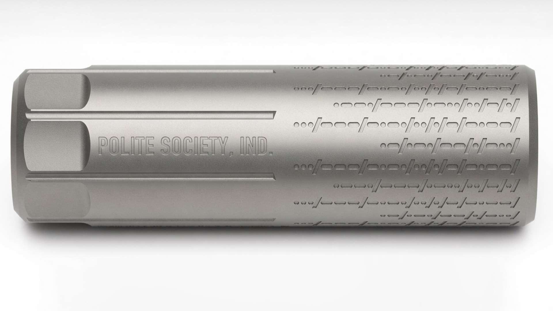 Profile view of the titanium Polite Society Industries Temperance .22