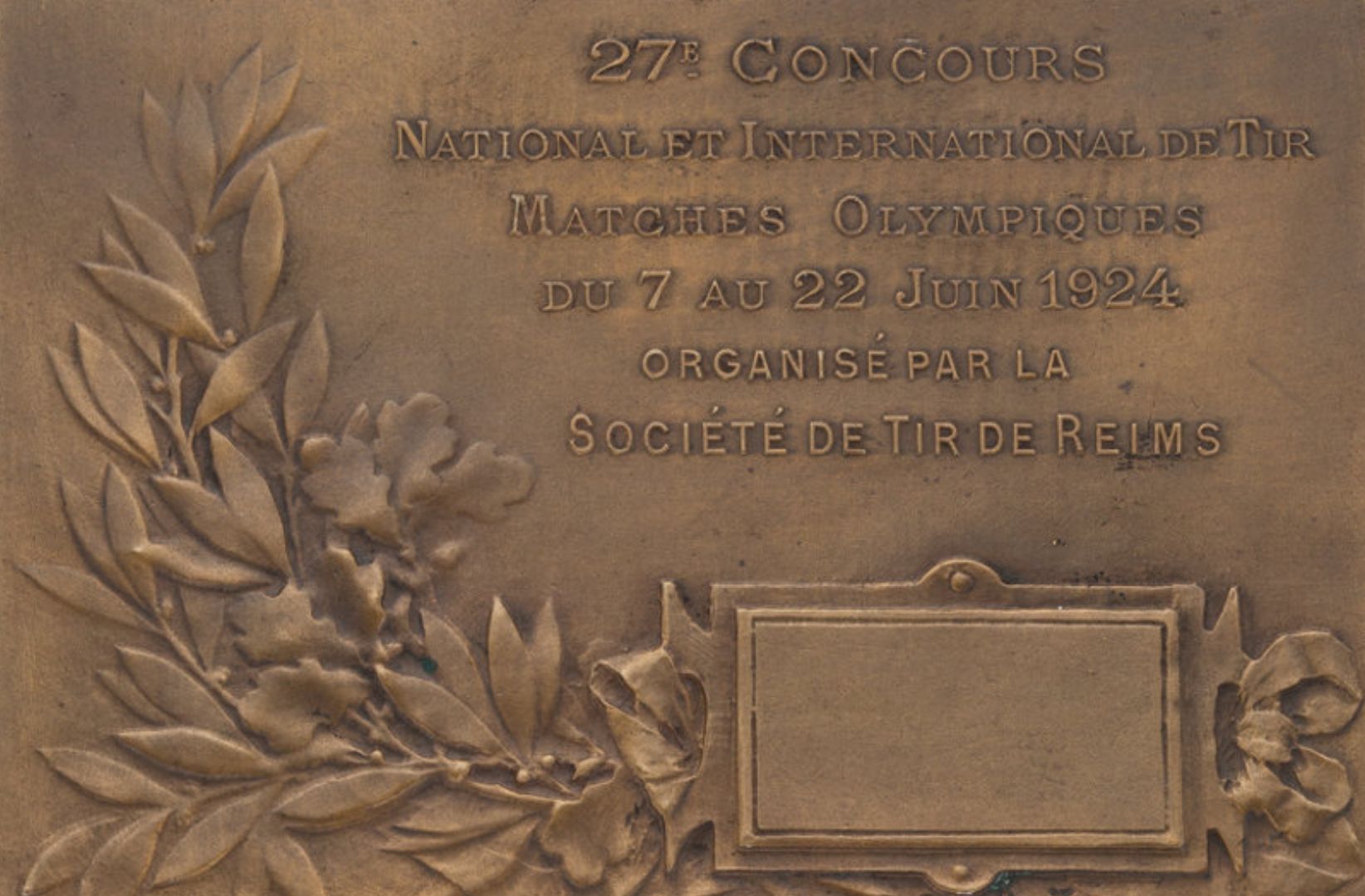 1924 Olympics bronze plaque