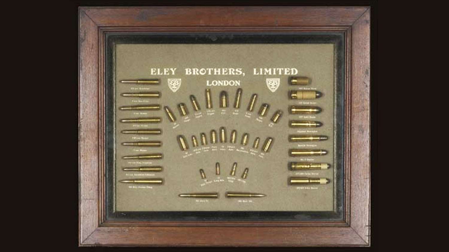 Vintage Eley brothers cartridge display board. (Photo courtesy of Christie&#x27;s, London.)