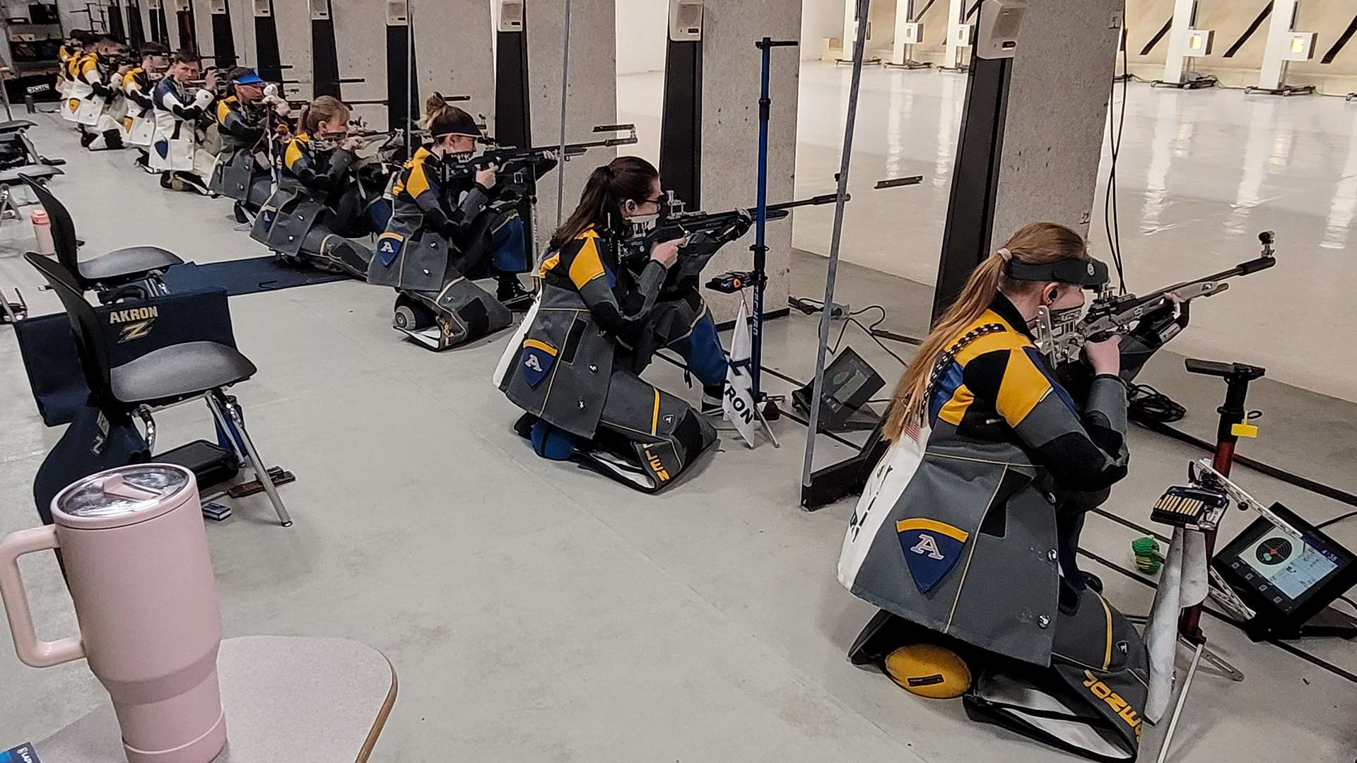Akron Zips rifle team members compete in smallbore at the 2026 GARC Championship at West Point, New York