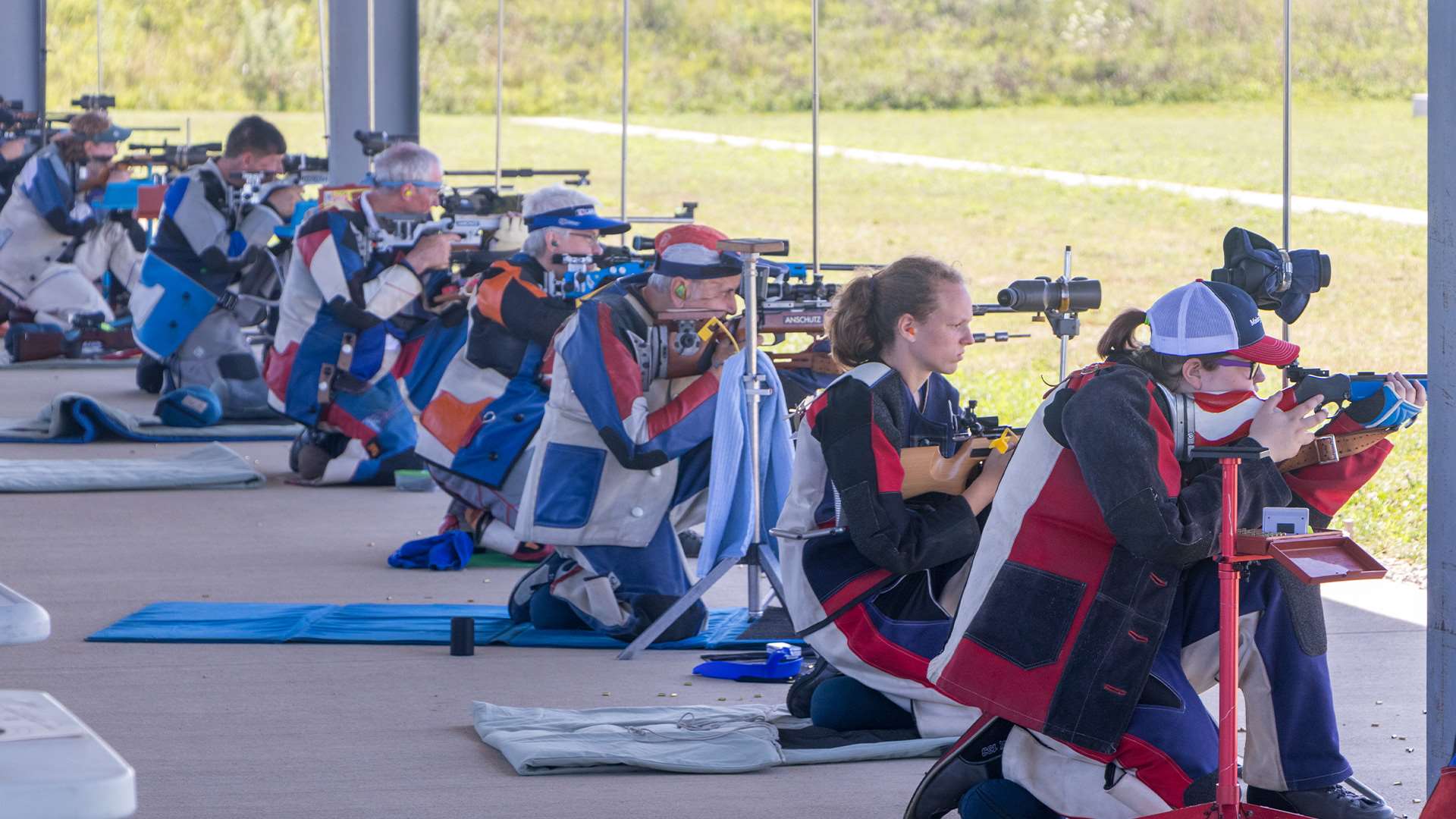 3-P kneeling shooters on firing line