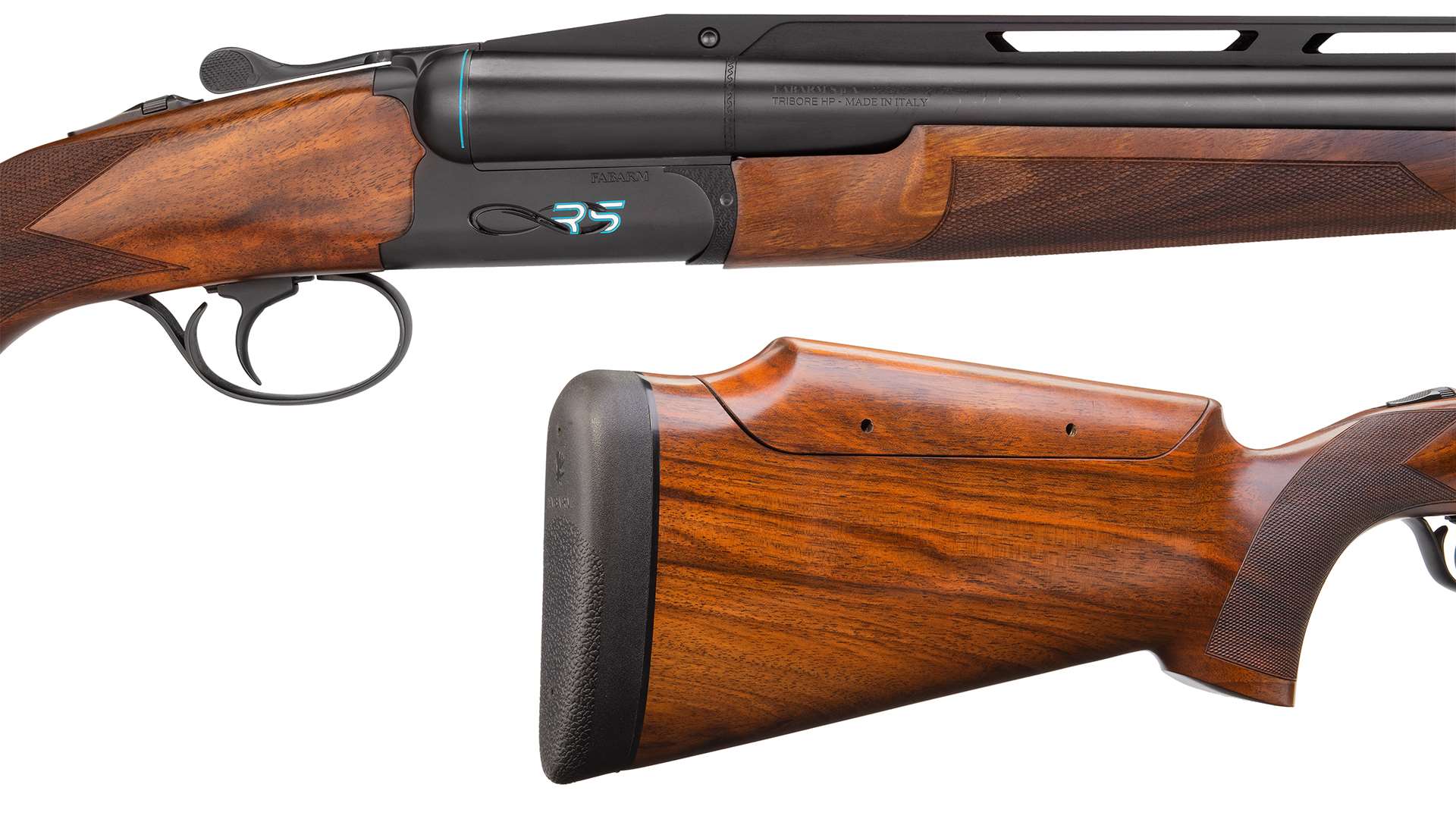 Fabarm Infinite RS side view and stock close-up