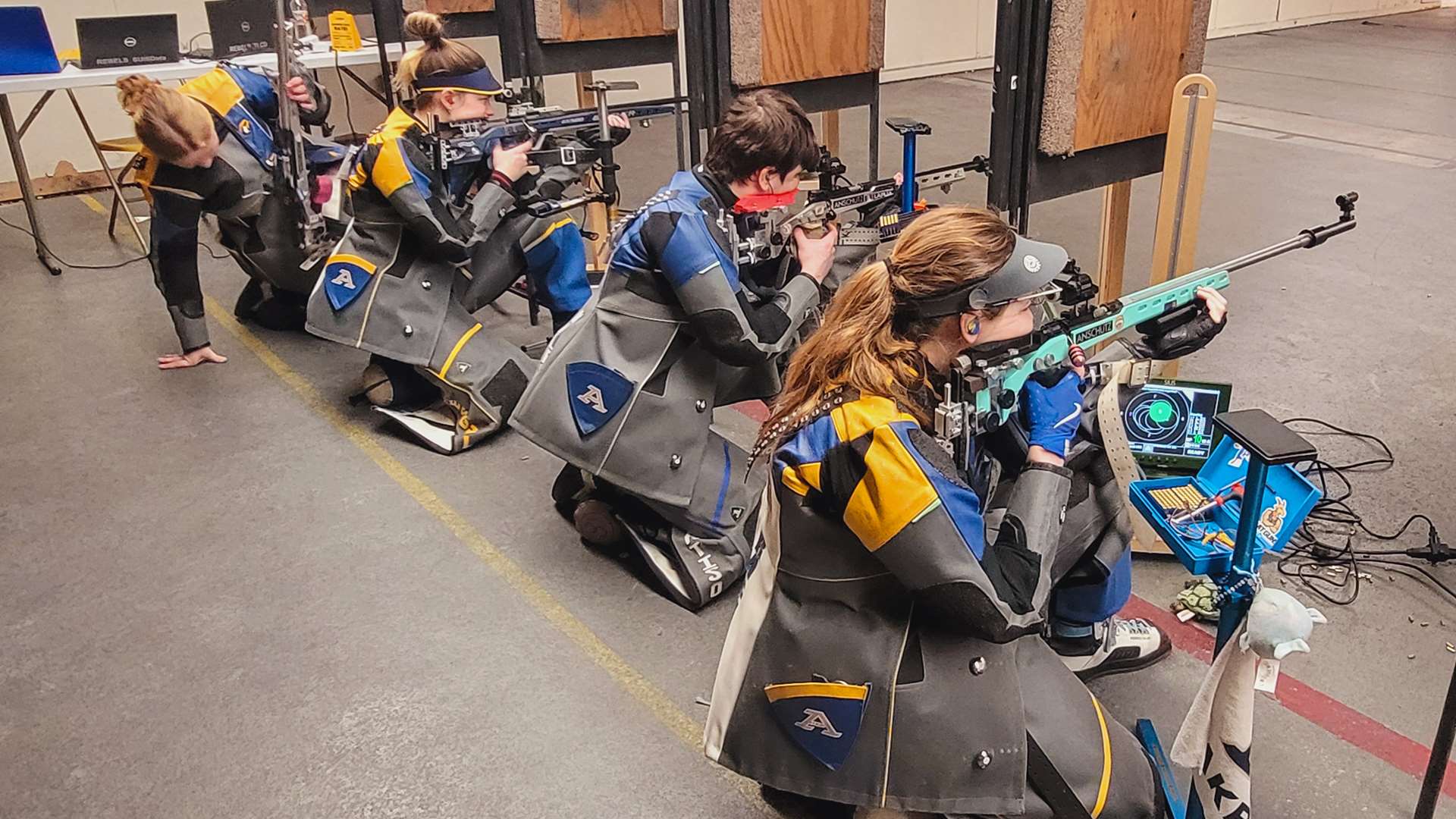 Akron rifle team shooters at the 2026 Bean Pot Invitational