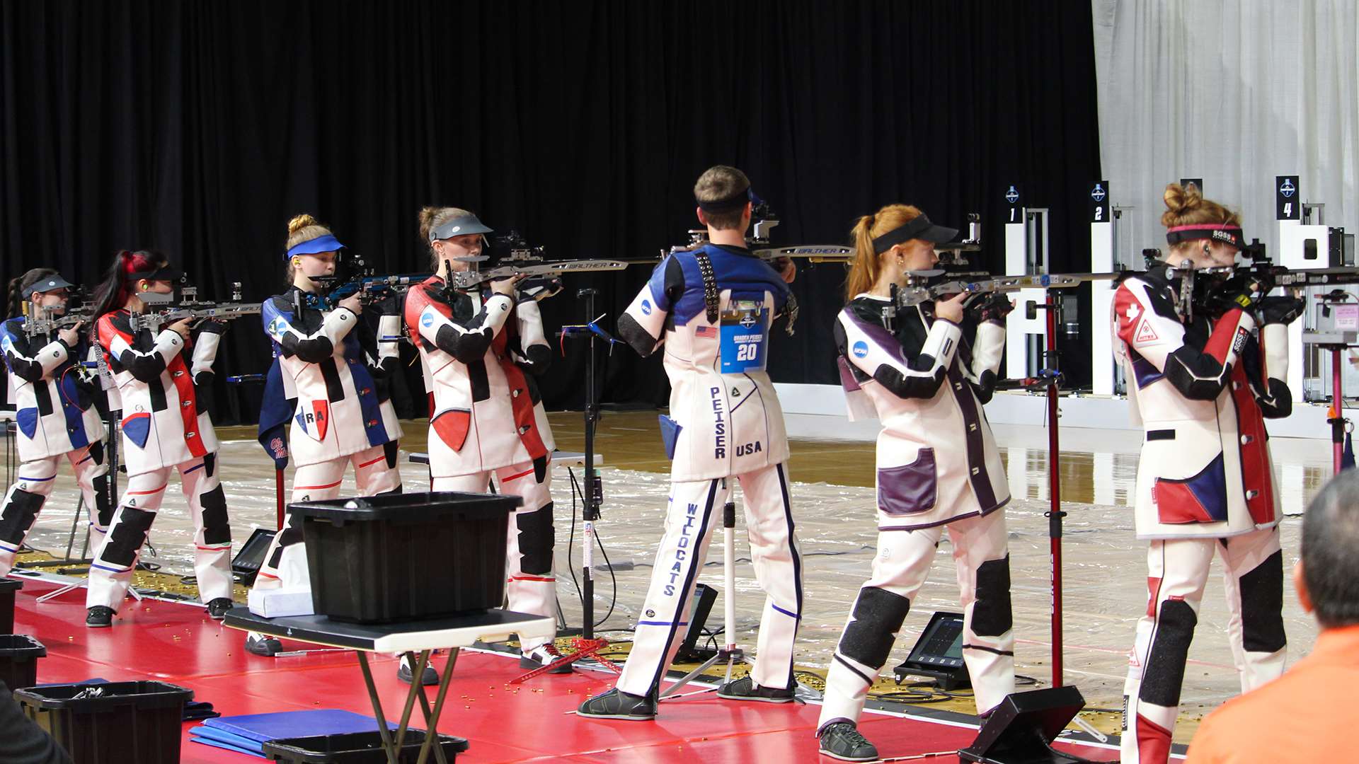2026 NCAA Rifle Championship smallbore final shooters at Ohio State's Covelli Center