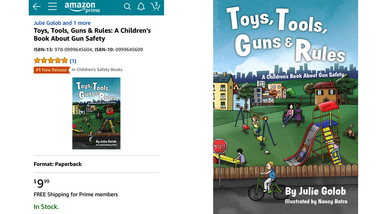 Toys, Tools, Guns &amp; Rules: A Children’s Book About Gun Safety is a hit on Amazon.com