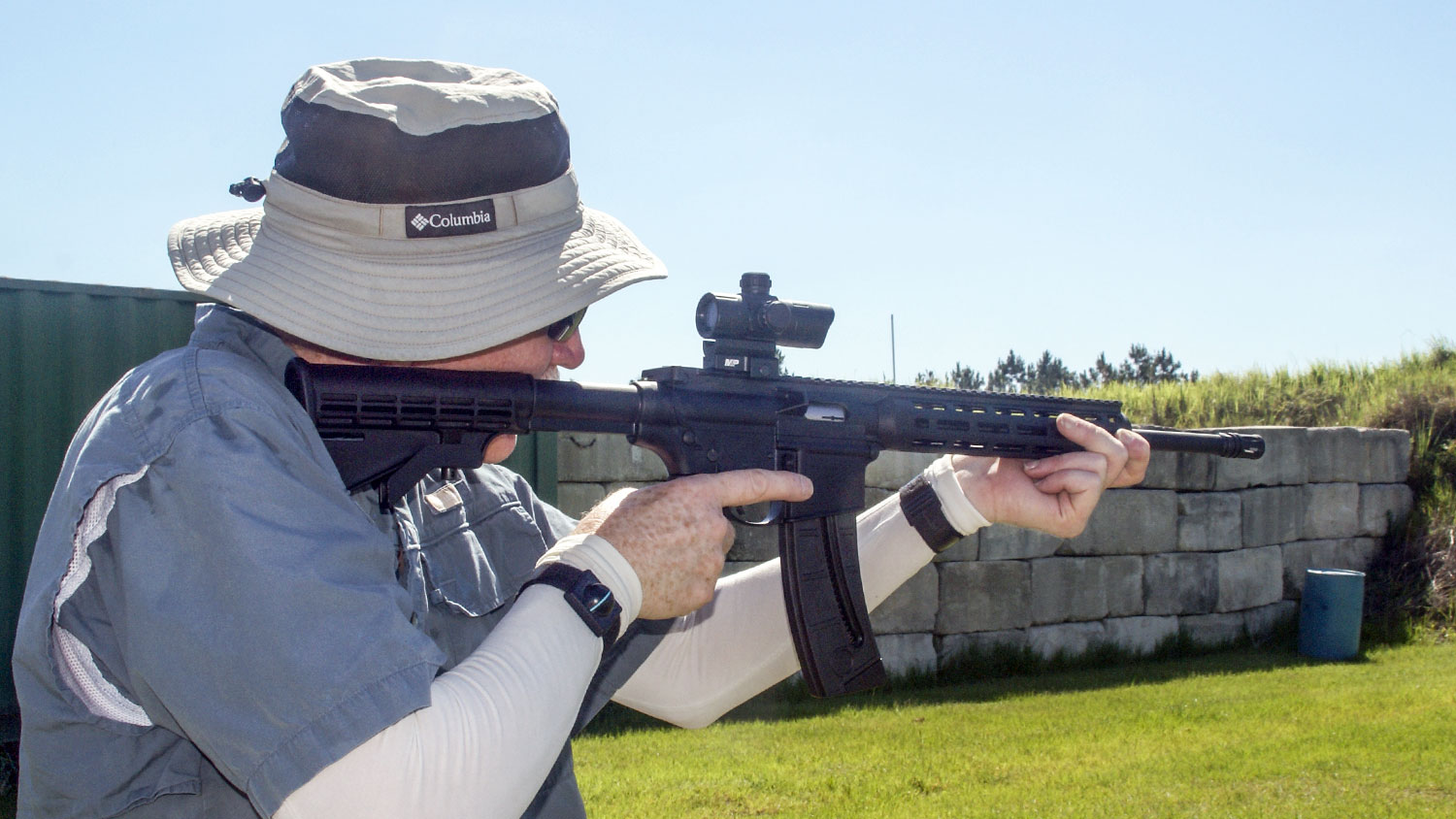 RFRO Grand Master Michael Hewitt works the M&amp;P 15-22 on steel targets.