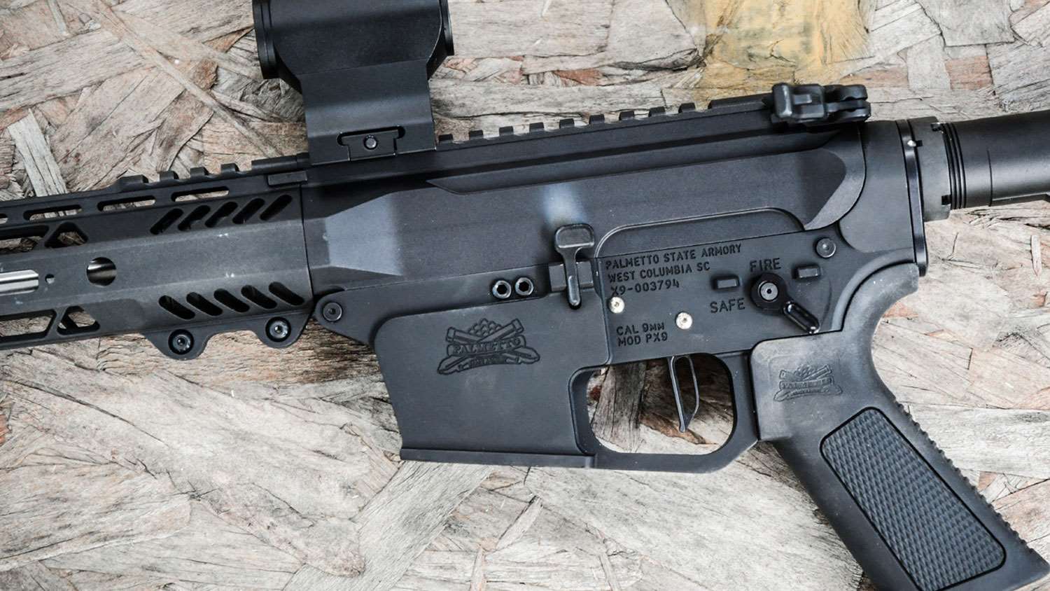 Palmetto State Armory Custom 9mm PCC Rifle in metallic black