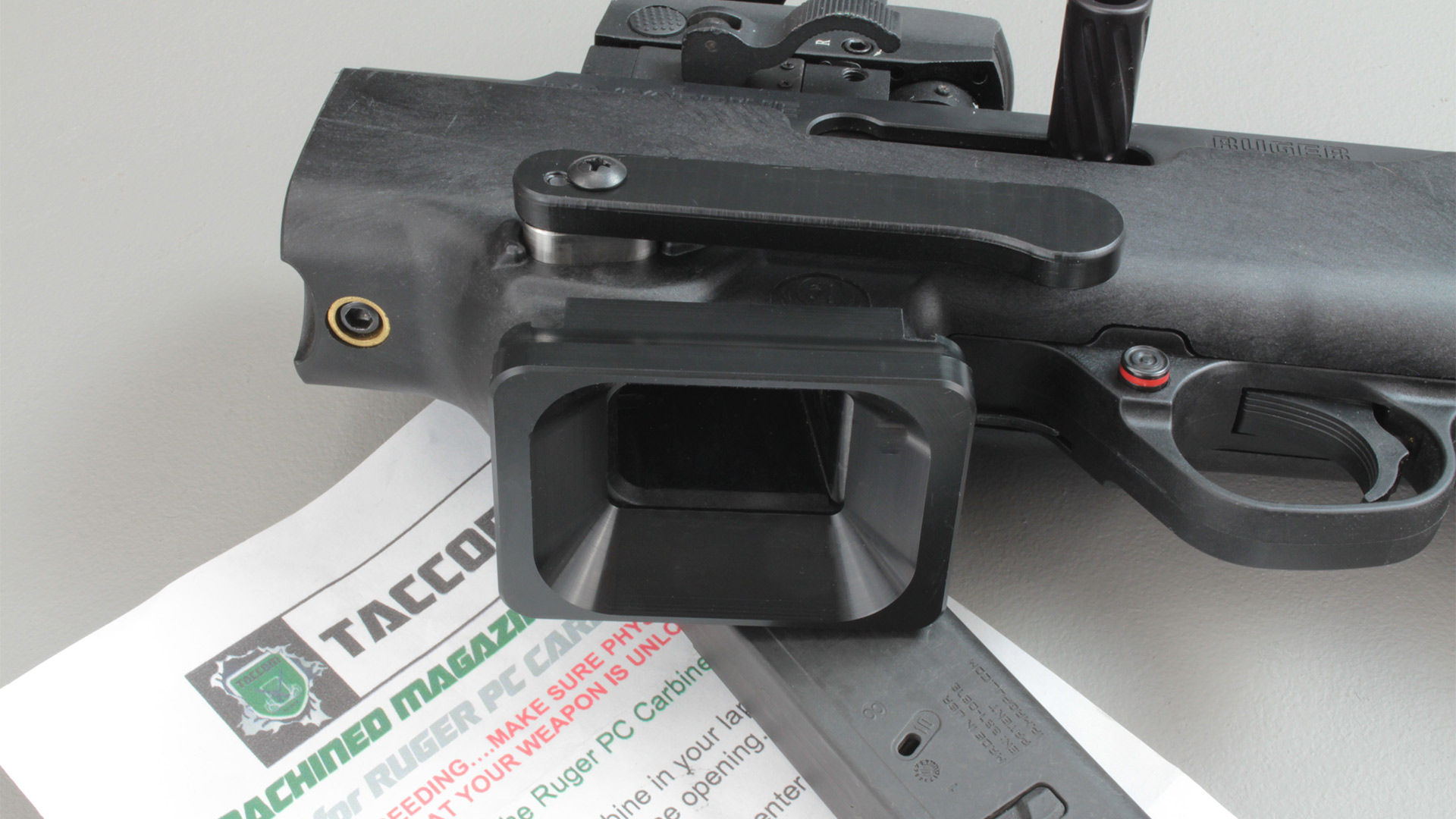 Taccom Magazine Funnel | Ruger PC Carbine